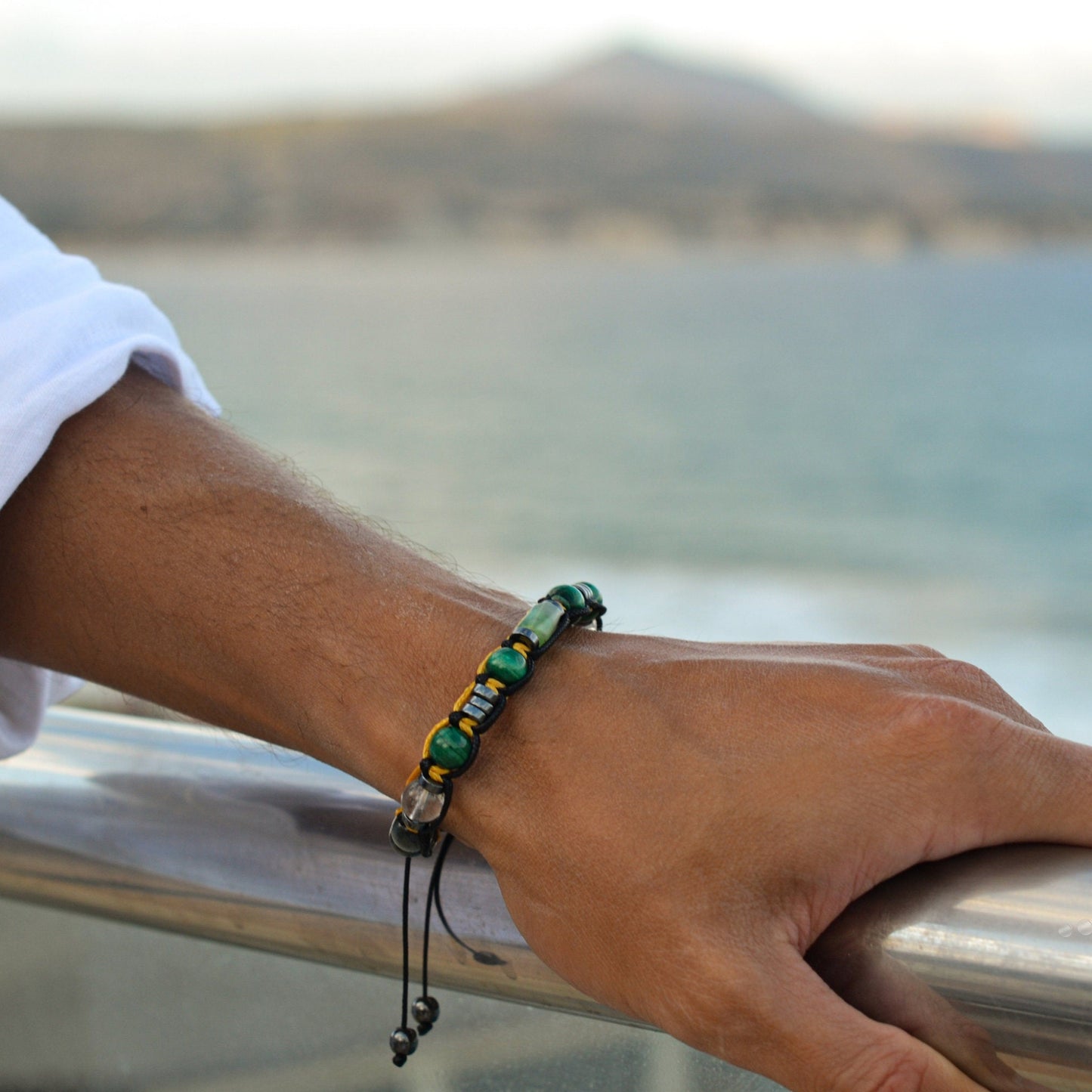 Men's Malachite and Chrysoprase Beads Bracelet Gift for Men Hawk's Eye Gemstone Adjustable Bracelet Crystal Bracelet Men's Gift - Shamballa Bracelet - Mantra Bracelet - Birthstone Bracelet - Gemstone Bracelet Men - Chakra Bracelet - Macrame Bracelet - Healing Bracelet - Valinde