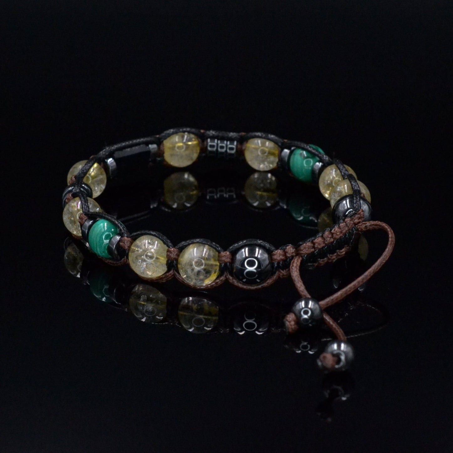 Men's Natural Citrine Crystal Bracelet - Gift for Men - Raw Tourmaline Malachite Bead Bracelet - Adjustable Macrame Bracelet for Men - Shamballa Bracelet - Birthstone Bracelet - Gemstone Bracelet Men - Chakra Bracelet - Macrame Bracelet - Healing Bracelet - Valinde - Shamballa Bracelet - Birthstone Bracelet - Gemstone Bracelet Men - Chakra Bracelet - Macrame Bracelet - Healing Bracelet - Valinde