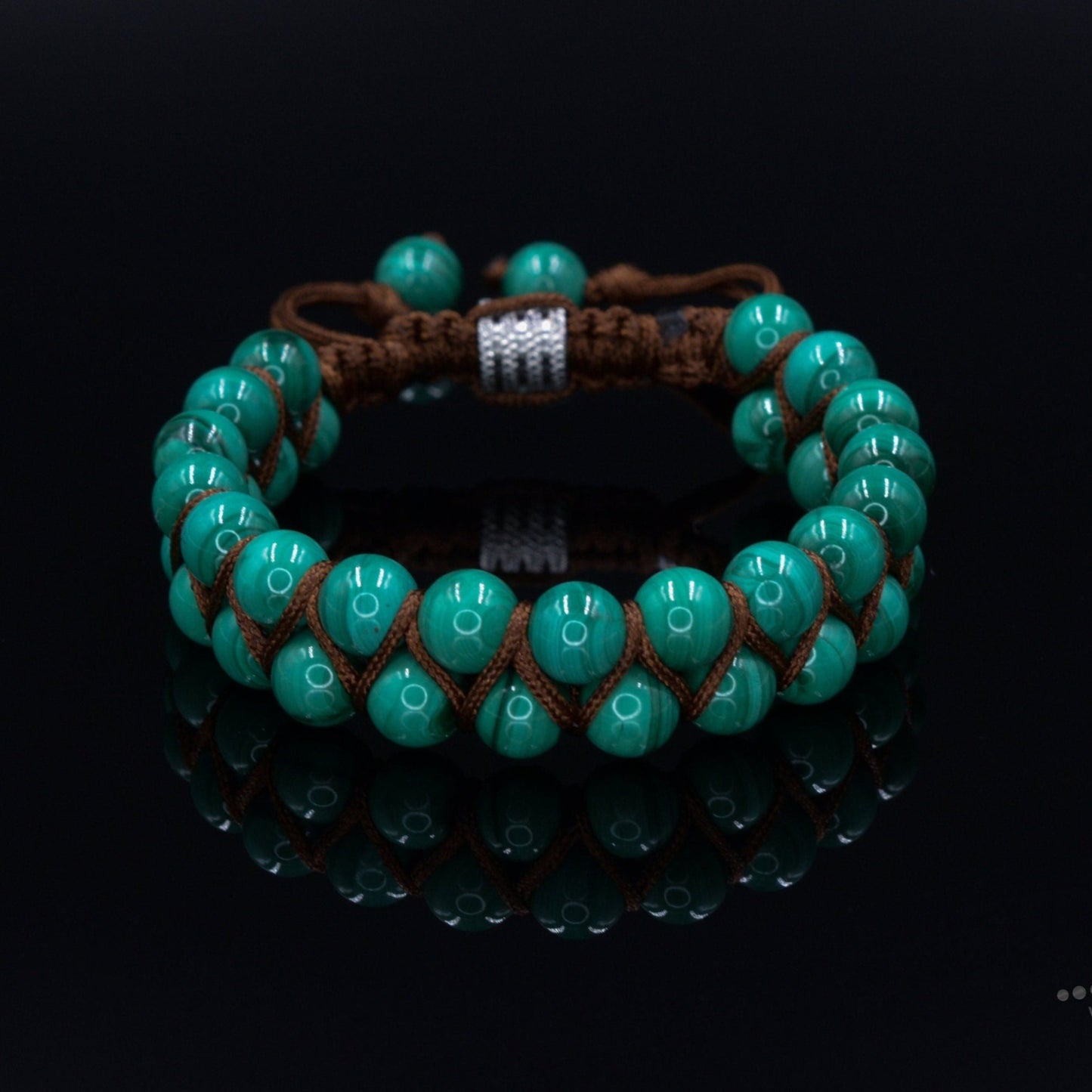Men's Genuine Malachite Bracelet Double Row Bracelet Malachite Gemstone Bracelet Double Bracelet Gift for Men Adjustable Stone Bracelet- Shamballa Bracelet - Mantra Bracelet - Yoga Bracelet - Birthstone Bracelet - Gemstone Bracelet Men - Chakra Bracelet - Macrame Bracelet - Healing Bracelet - Gift for Father - Gift For Men - Valinde