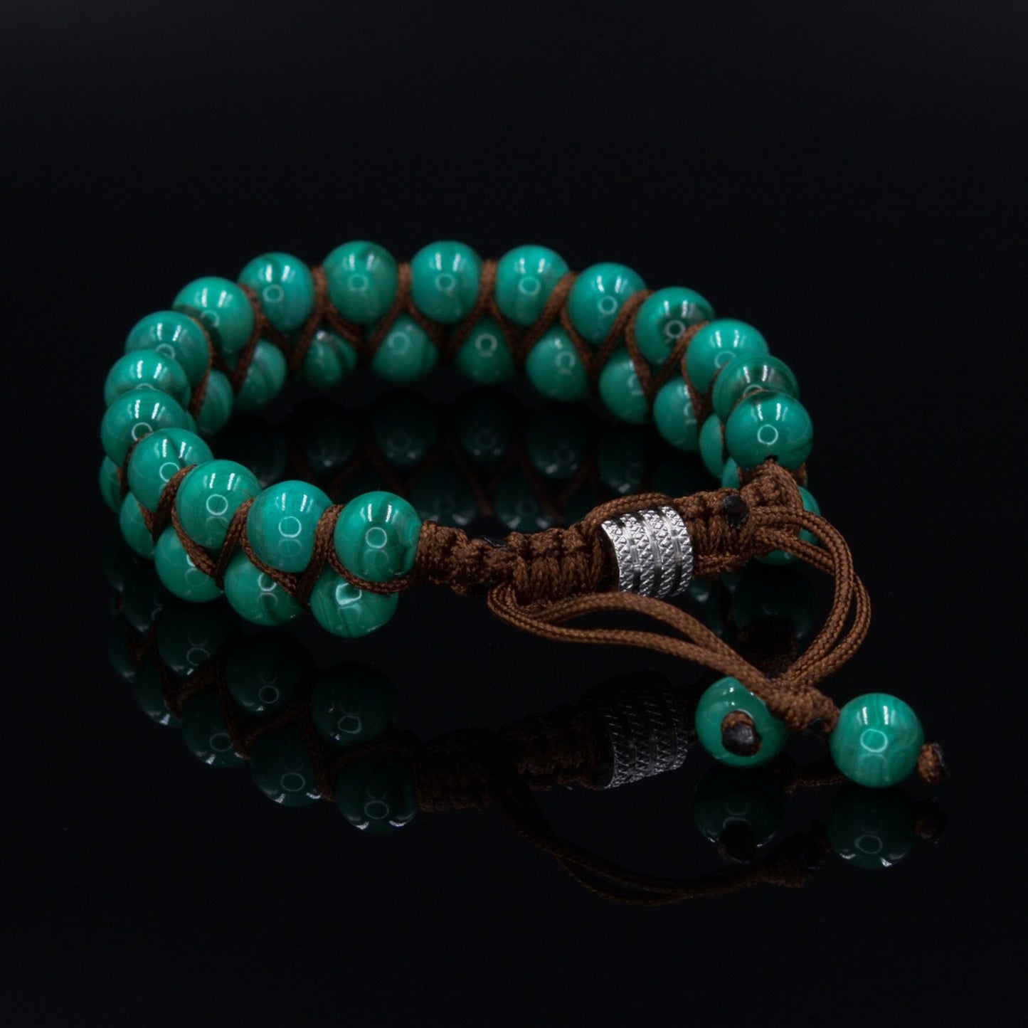 Men's Genuine Malachite Bracelet Double Row Bracelet Malachite Gemstone Bracelet Double Bracelet Gift for Men Adjustable Stone Bracelet- Shamballa Bracelet - Mantra Bracelet - Yoga Bracelet - Birthstone Bracelet - Gemstone Bracelet Men - Chakra Bracelet - Macrame Bracelet - Healing Bracelet - Gift for Father - Gift For Men - Valinde