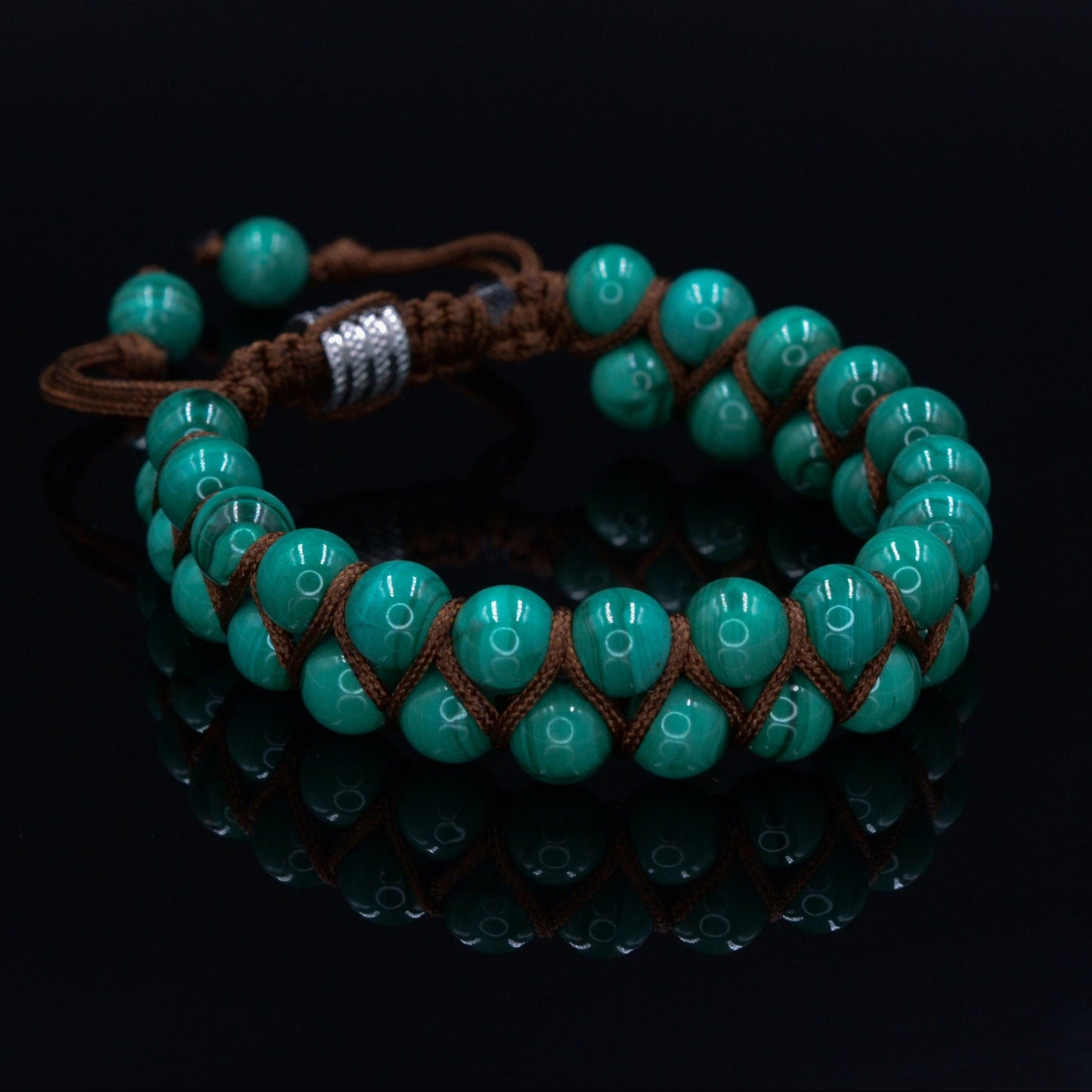 Men's Genuine Malachite Bracelet Double Row Bracelet Malachite Gemstone Bracelet Double Bracelet Gift for Men Adjustable Stone Bracelet- Shamballa Bracelet - Mantra Bracelet - Yoga Bracelet - Birthstone Bracelet - Gemstone Bracelet Men - Chakra Bracelet - Macrame Bracelet - Healing Bracelet - Gift for Father - Gift For Men - Valinde