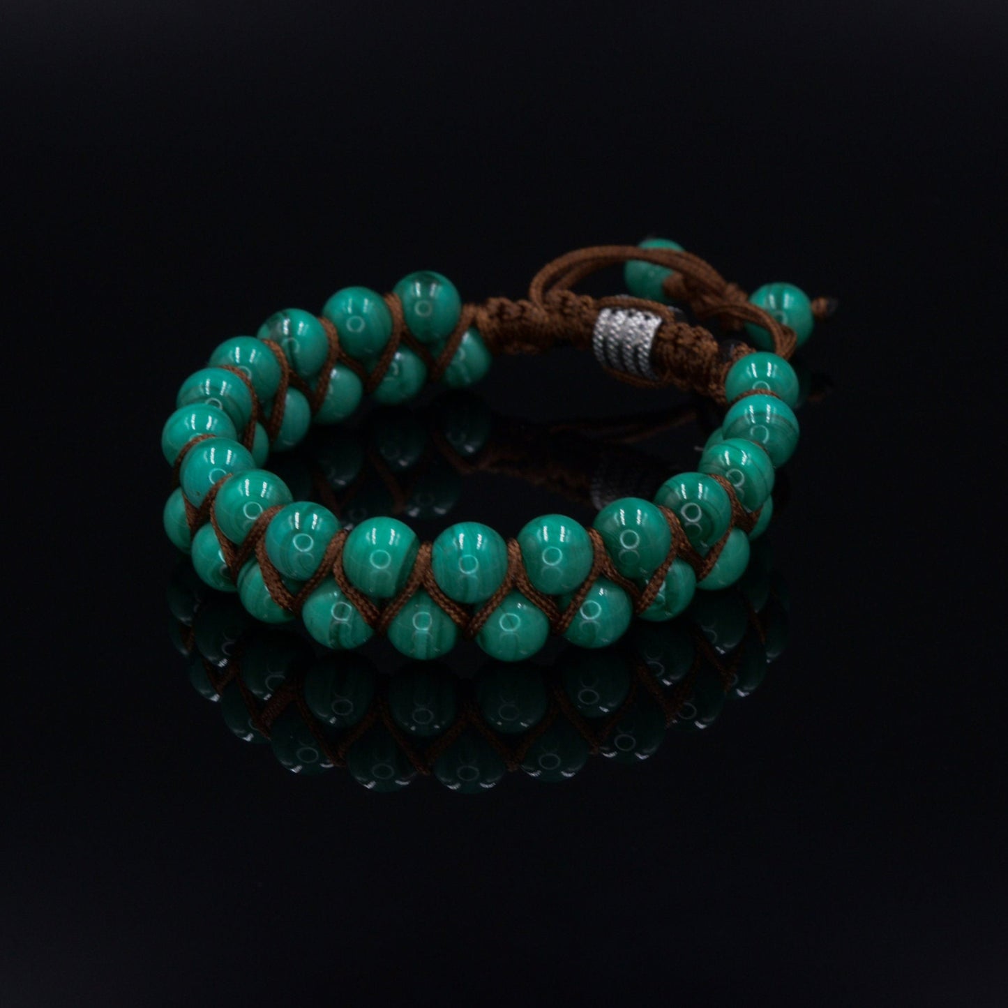 Men's Genuine Malachite Bracelet Double Row Bracelet Malachite Gemstone Bracelet Double Bracelet Gift for Men Adjustable Stone Bracelet- Shamballa Bracelet - Mantra Bracelet - Yoga Bracelet - Birthstone Bracelet - Gemstone Bracelet Men - Chakra Bracelet - Macrame Bracelet - Healing Bracelet - Gift for Father - Gift For Men - Valinde