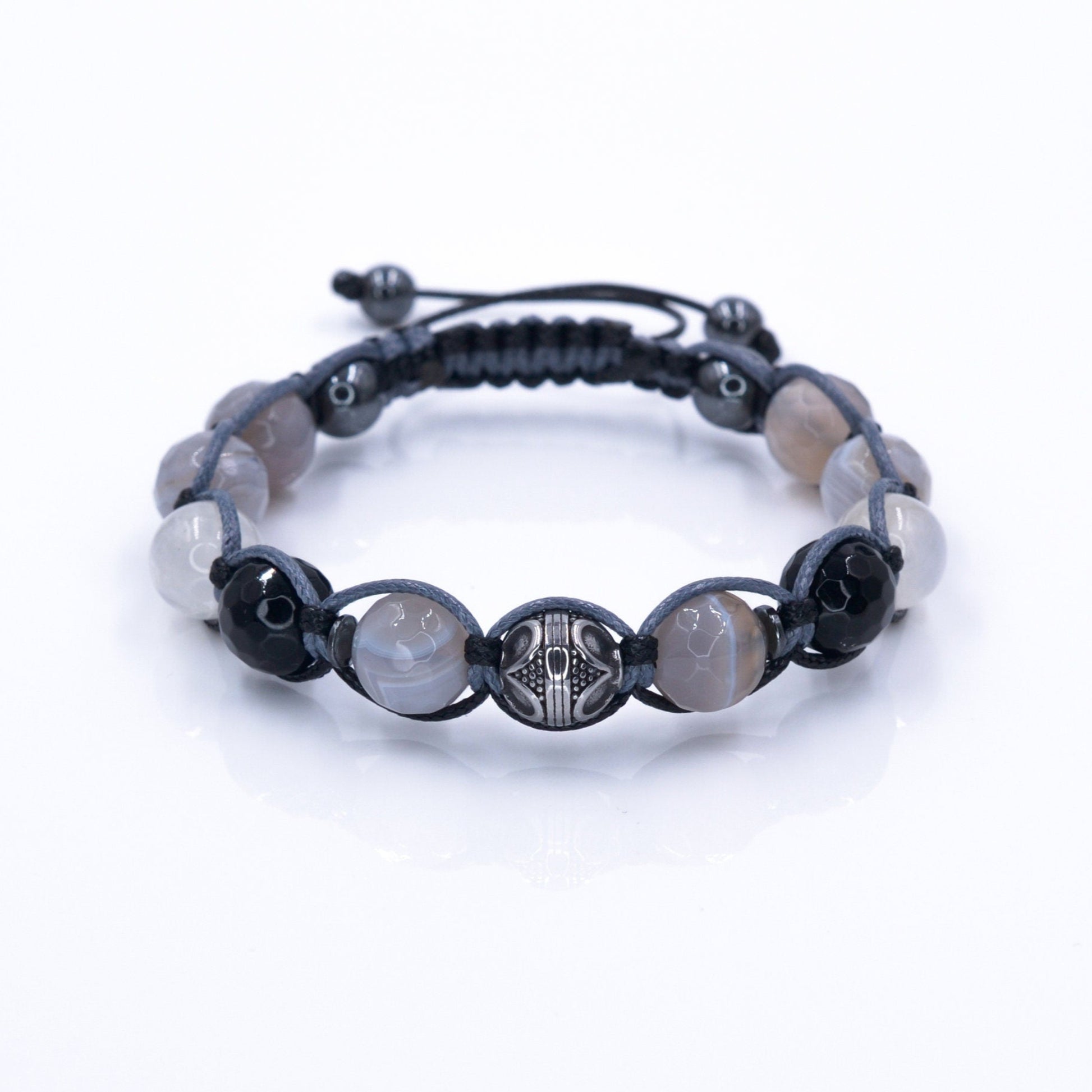 Men's Agate Bracelet / Moonstone Bracelet / Steel bead Bracelet / Gift for Man / Adjustable Macrame Bracelet / Crystal Bracelet for Man  - Shamballa Bracelet - Mantra Bracelet  -  Birthstone Bracelet - Gemstone Bracelet Men - Chakra Bracelet - Macrame Bracelet - Healing Bracelet - Valinde