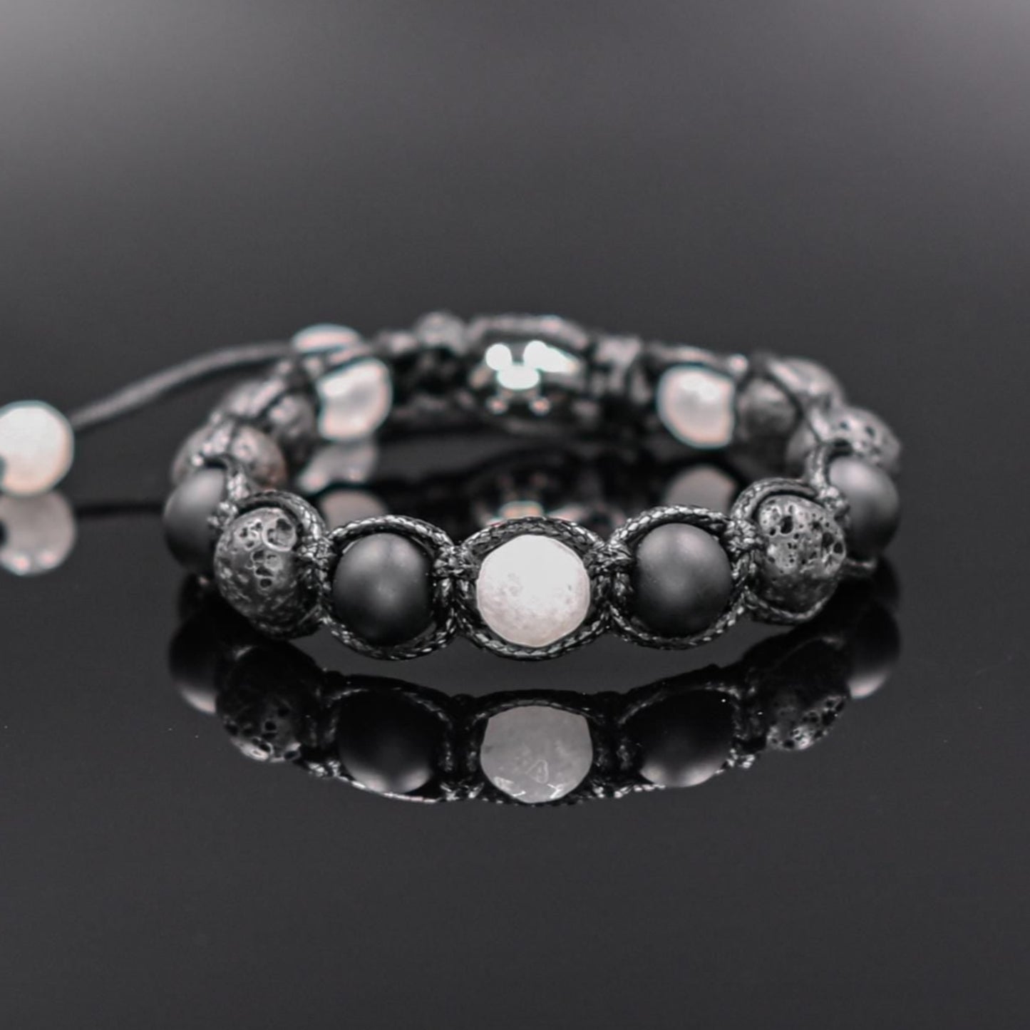 Men's Lava Stone Bracelet Gemstone Beaded Bracelet White Nephrite Bracelet Black Bracelet Onyx Bracelet Gift for Men Macrame Bracelet - Shamballa Bracelet - Mantra Bracelet - Yoga Bracelet - Birthstone Bracelet - Gemstone Bracelet Men - Chakra Bracelet - Macrame Bracelet - Healing Bracelet - Gift for Father - Gift For Men - Valinde