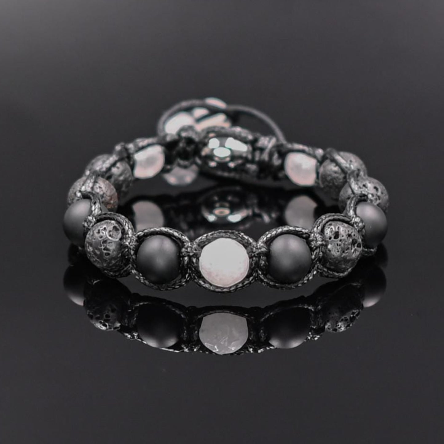 Men's Lava Stone Bracelet Gemstone Beaded Bracelet White Nephrite Bracelet Black Bracelet Onyx Bracelet Gift for Men Macrame Bracelet - Shamballa Bracelet - Mantra Bracelet - Yoga Bracelet - Birthstone Bracelet - Gemstone Bracelet Men - Chakra Bracelet - Macrame Bracelet - Healing Bracelet - Gift for Father - Gift For Men - Valinde
