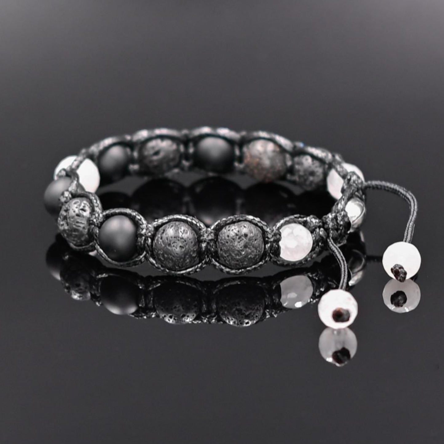 Men's Lava Stone Bracelet Gemstone Beaded Bracelet White Nephrite Bracelet Black Bracelet Onyx Bracelet Gift for Men Macrame Bracelet - Shamballa Bracelet - Mantra Bracelet - Yoga Bracelet - Birthstone Bracelet - Gemstone Bracelet Men - Chakra Bracelet - Macrame Bracelet - Healing Bracelet - Gift for Father - Gift For Men - Valinde