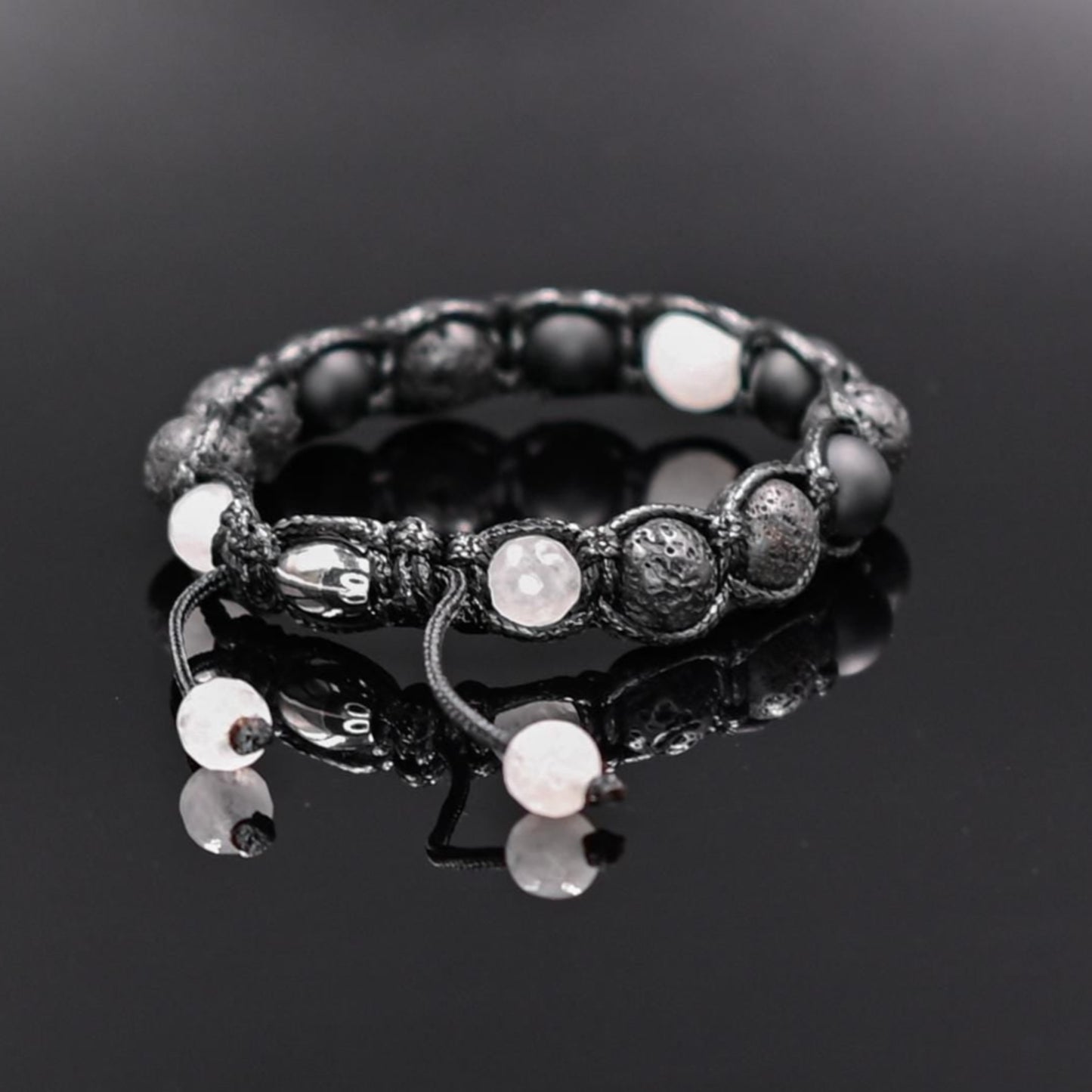 Men's Lava Stone Bracelet Gemstone Beaded Bracelet White Nephrite Bracelet Black Bracelet Onyx Bracelet Gift for Men Macrame Bracelet - Shamballa Bracelet - Mantra Bracelet - Yoga Bracelet - Birthstone Bracelet - Gemstone Bracelet Men - Chakra Bracelet - Macrame Bracelet - Healing Bracelet - Gift for Father - Gift For Men - Valinde