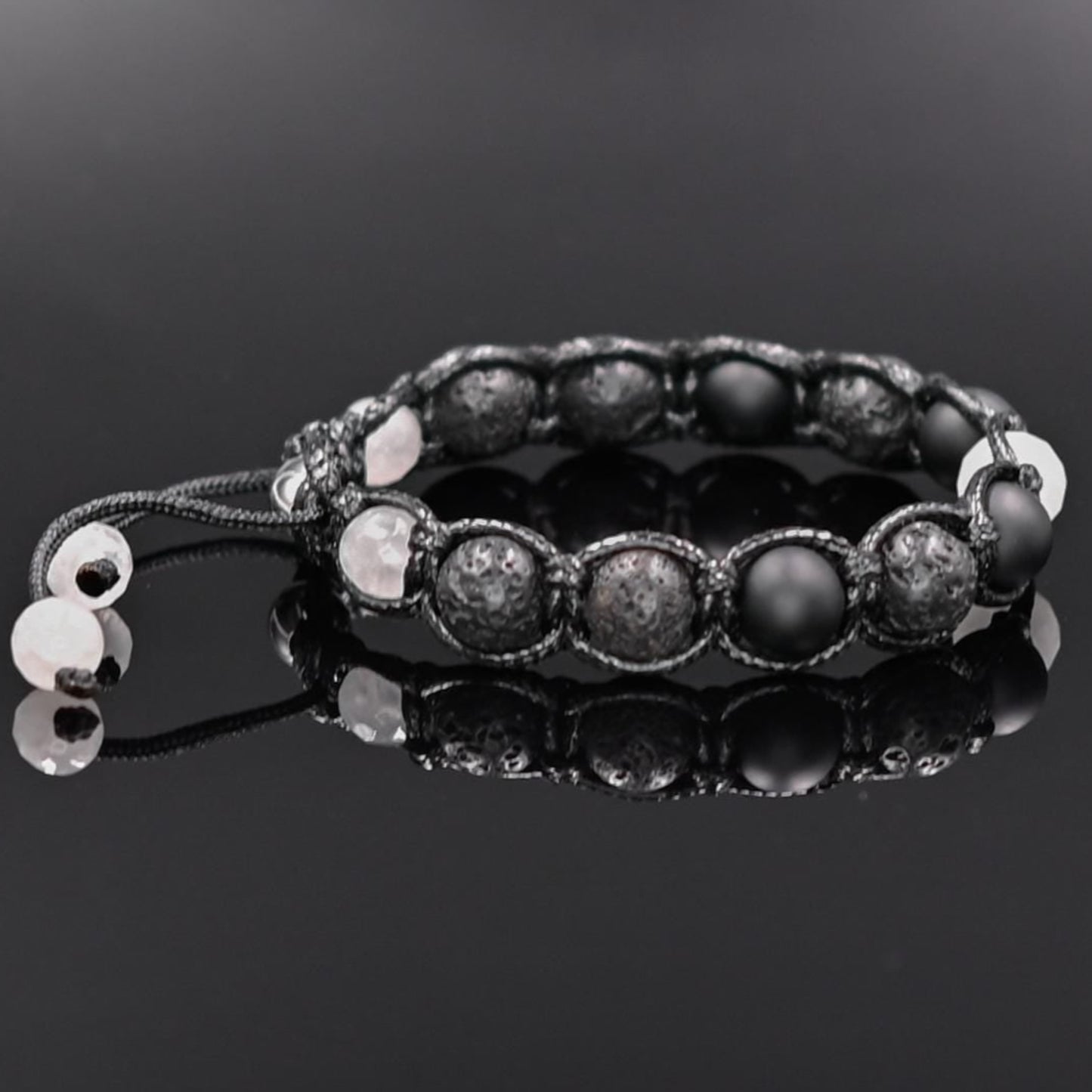Men's Lava Stone Bracelet Gemstone Beaded Bracelet White Nephrite Bracelet Black Bracelet Onyx Bracelet Gift for Men Macrame Bracelet - Shamballa Bracelet - Mantra Bracelet - Yoga Bracelet - Birthstone Bracelet - Gemstone Bracelet Men - Chakra Bracelet - Macrame Bracelet - Healing Bracelet - Gift for Father - Gift For Men - Valinde