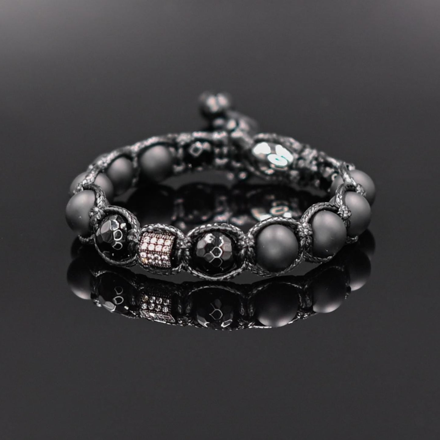 Men's Black Gemstone Bracelet Cubic Zirconia Bracelet Agate Bracelet Macrame Onyx Bracelet Gift for Men Adjustable Macrame Bracelet - Shamballa Bracelet - Mantra Bracelet - Yoga Bracelet - Birthstone Bracelet - Gemstone Bracelet Men - Chakra Bracelet - Macrame Bracelet - Healing Bracelet - Gift for Father - Gift For Men - Valinde