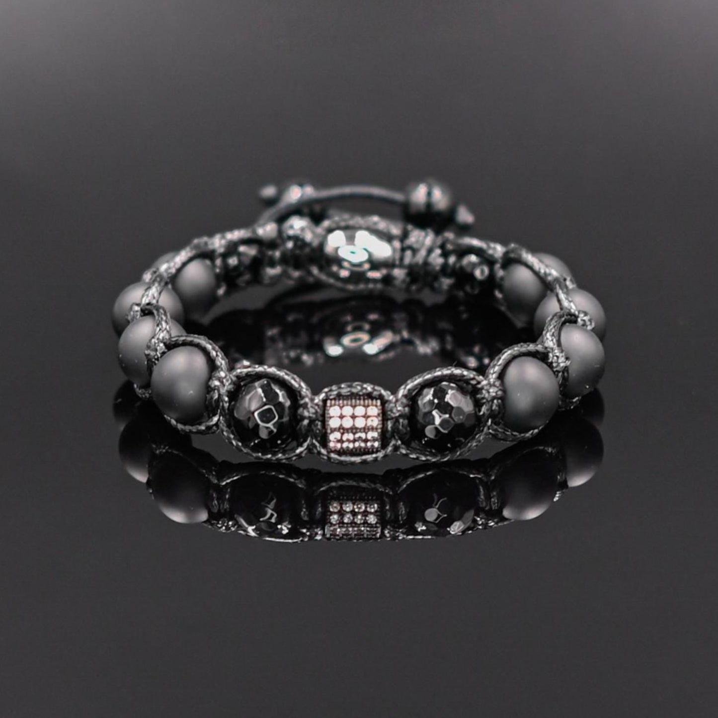 Men's Black Gemstone Bracelet Cubic Zirconia Bracelet Agate Bracelet Macrame Onyx Bracelet Gift for Men Adjustable Macrame Bracelet - Shamballa Bracelet - Mantra Bracelet - Yoga Bracelet - Birthstone Bracelet - Gemstone Bracelet Men - Chakra Bracelet - Macrame Bracelet - Healing Bracelet - Gift for Father - Gift For Men - Valinde