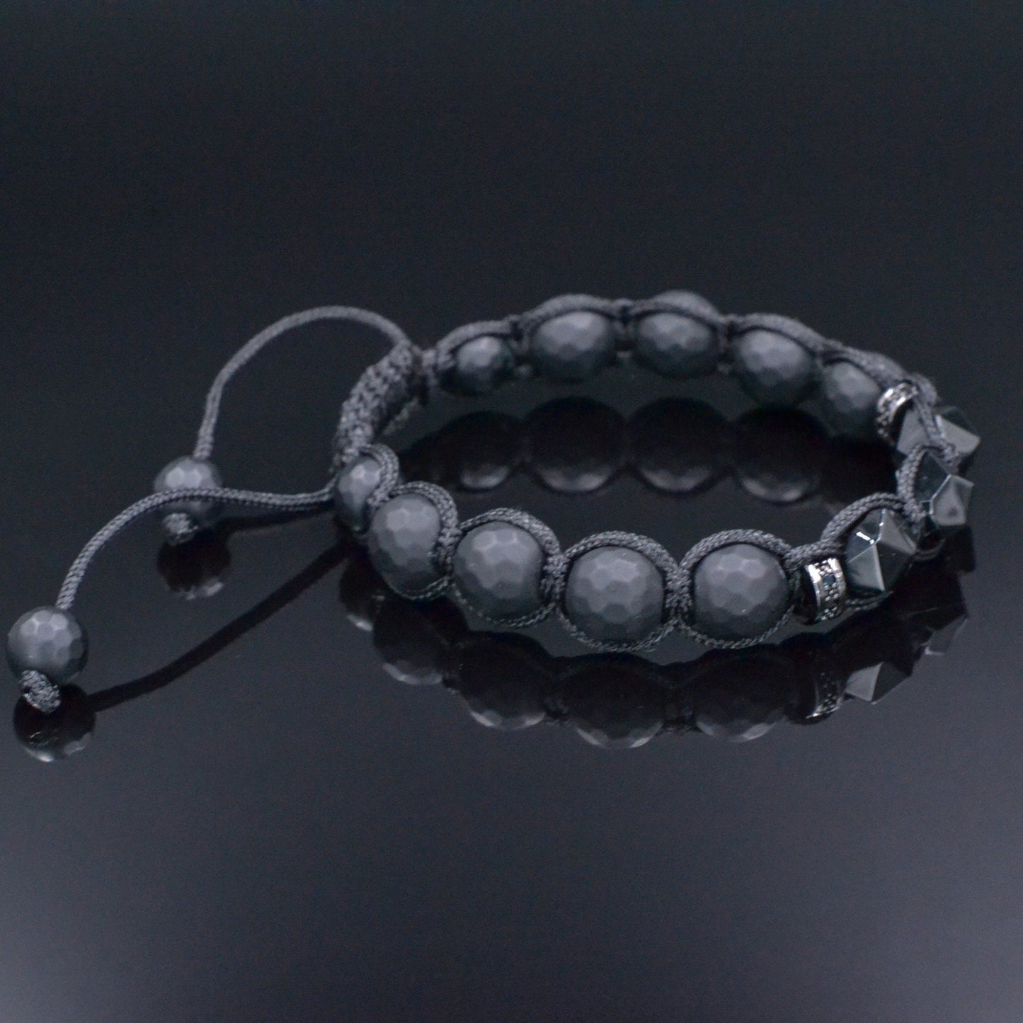 Black Onyx Bracelet, Men's Onyx Agate Adjustable Bracelet, Black Macrame Braided Bracelet, Gift for Men, Christmas Gift Black Agate Bracelet - Shamballa Bracelet - Mantra Bracelet - Yoga Bracelet - Birthstone Bracelet - Gemstone Bracelet Men - Chakra Bracelet - Macrame Bracelet - Healing Bracelet - Gift for Father - Gift For Men - Valinde
