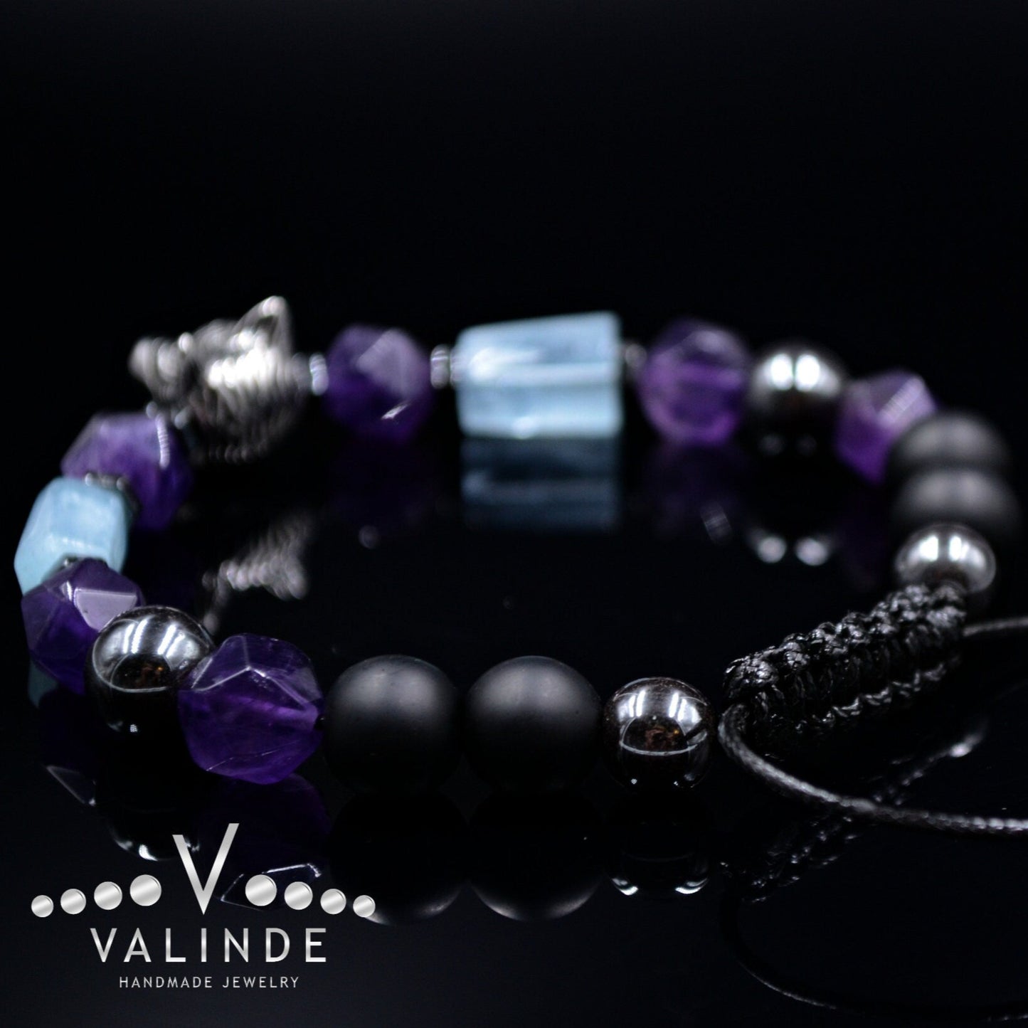 Men's Aquamarine Bracelet / Amethyst Gemstone Bracelet / Wolf Bead Bracelet / Steel Bracelet / Gift for Men / Adjustable Bracelet for Men - Shamballa Bracelet - Mantra Bracelet - Yoga Bracelet - Birthstone Bracelet - Gemstone Bracelet Men - Chakra Bracelet - Macrame Bracelet - Healing Bracelet - Gift for Father - Gift For Men - Valinde