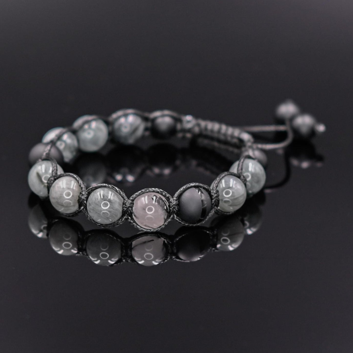 Men's Hawk Eye Bracelet Grey Hawk's Eye Bead Bracelet Onyx Bracelet Gift for Men Macrame Stone Bracelet Adjustable Bracelet Premium Gemstone- Shamballa Bracelet - Mantra Bracelet - Yoga Bracelet - Birthstone Bracelet - Gemstone Bracelet Men - Chakra Bracelet - Macrame Bracelet - Healing Bracelet - Gift for Father - Gift For Men - Valinde
