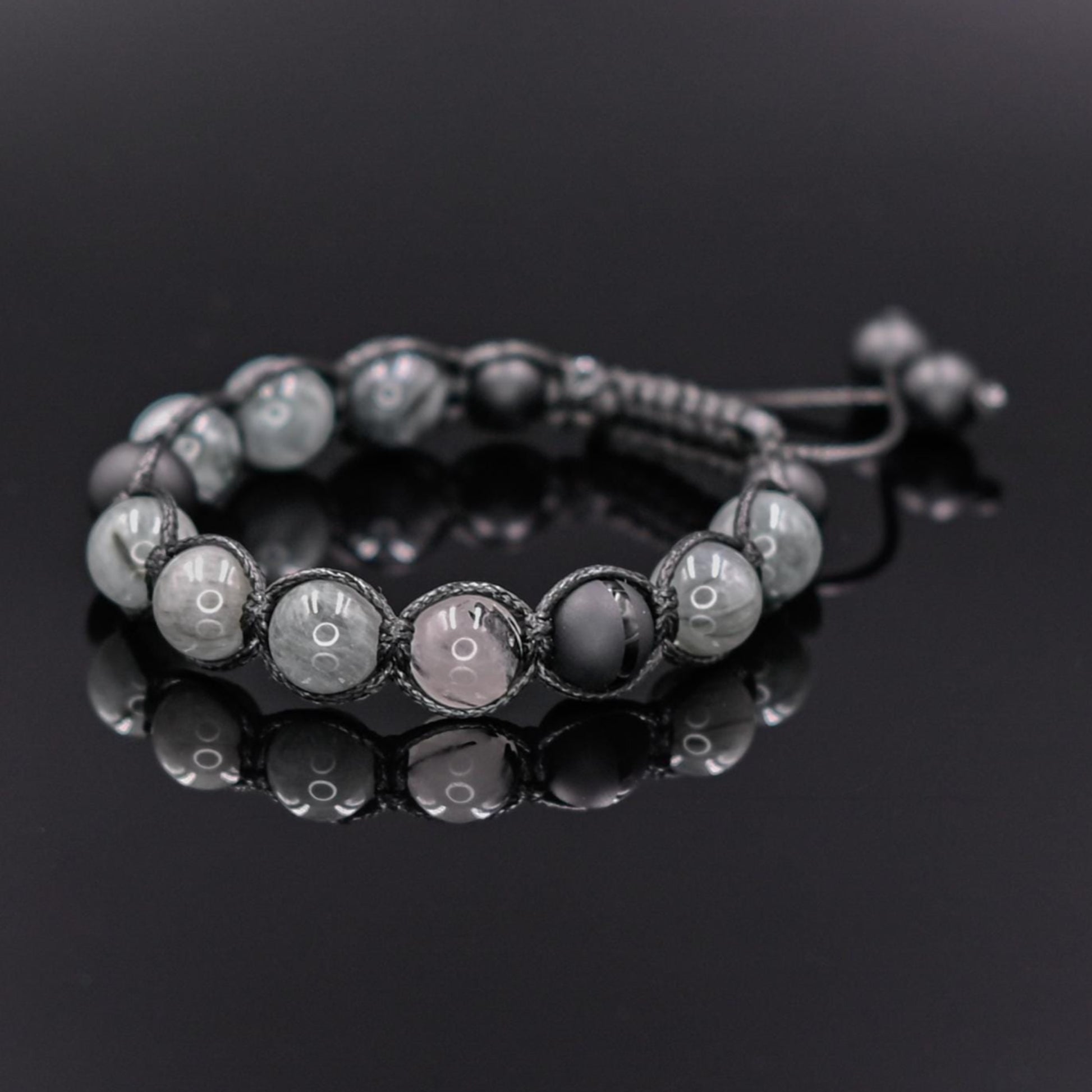 Men's Hawk Eye Bracelet Grey Hawk's Eye Bead Bracelet Onyx Bracelet Gift for Men Macrame Stone Bracelet Adjustable Bracelet Premium Gemstone- Shamballa Bracelet - Mantra Bracelet  -  Yoga Bracelet -  Birthstone Bracelet - Gemstone Bracelet Men - Chakra Bracelet - Macrame Bracelet - Healing Bracelet - Gift for Father - Gift For Men - Valinde