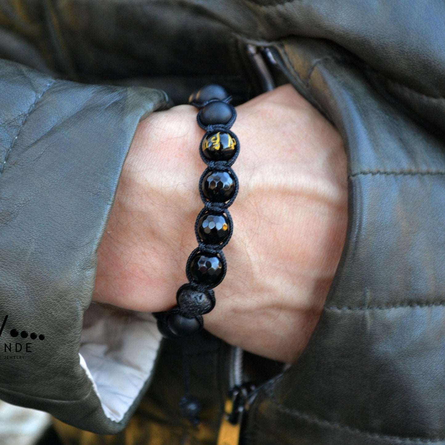 Men's Mantra Bracelet Tibetan Bracelet Black Macrame Bracelet Black Onyx Bracelet Agate Bracelet Gift for Men Adjustable Stone Bracelet - Shamballa Bracelet - Mantra Bracelet - Birthstone Bracelet - Gemstone Bracelet Men - Chakra Bracelet - Macrame Bracelet - Healing Bracelet - Valinde