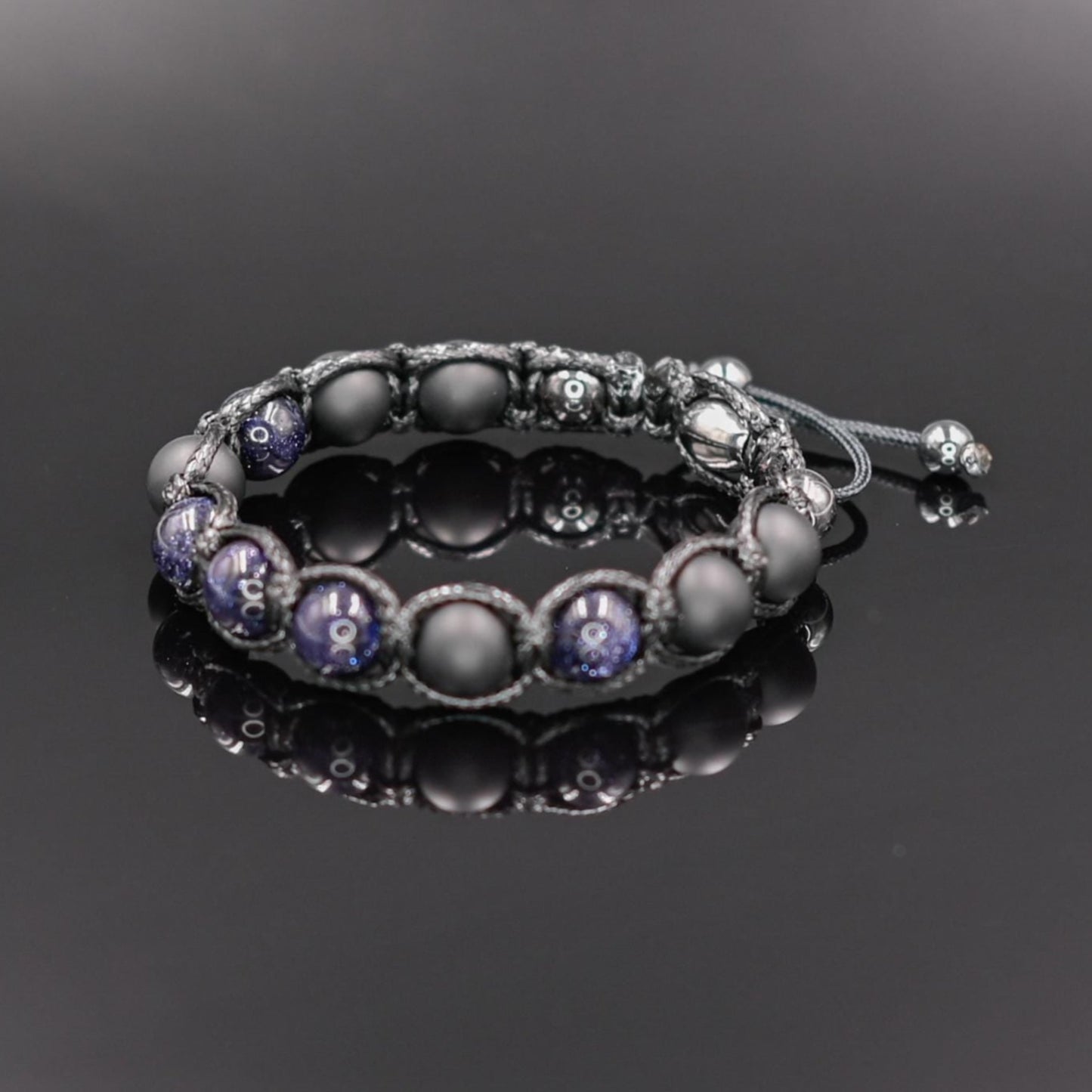 Men's Blue Sandstone Bracelet Beaded Bracelet Stone Bracelet Onyx Bracelet Gift for Men Macrame Bracelet Bead Bracelet Gift for Father- Shamballa Bracelet - Mantra Bracelet - Birthstone Bracelet - Gemstone Bracelet Men - Chakra Bracelet - Macrame Bracelet - Healing Bracelet - Valinde