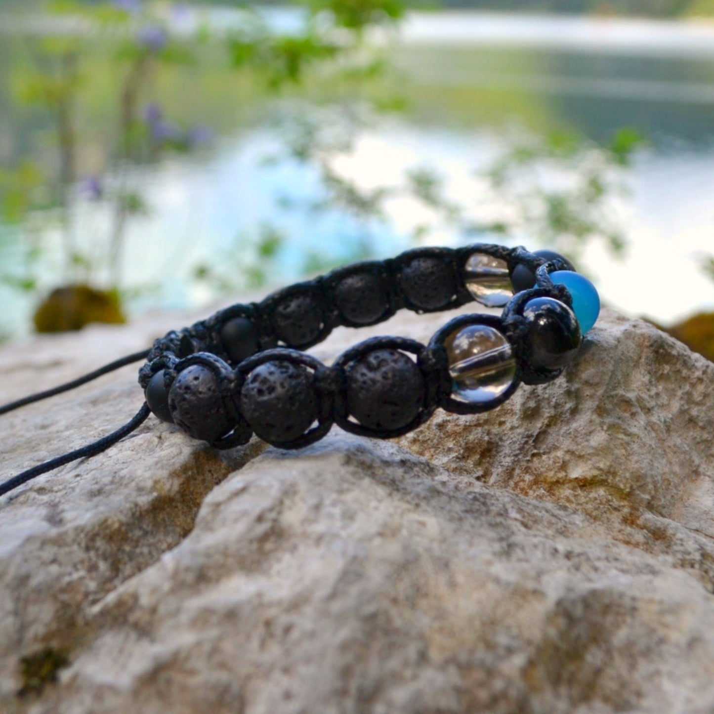 Men's Lava Stone Bracelet Crystal Bracelet Beaded Bracelet Gemstone Bracelet Agate Bracelet Macrame Bracelet Gift for Men Stone Bracelet- Shamballa Bracelet - Mantra Bracelet - Birthstone Bracelet - Gemstone Bracelet Men - Chakra Bracelet - Macrame Bracelet - Healing Bracelet - Gift for Father-Valinde
