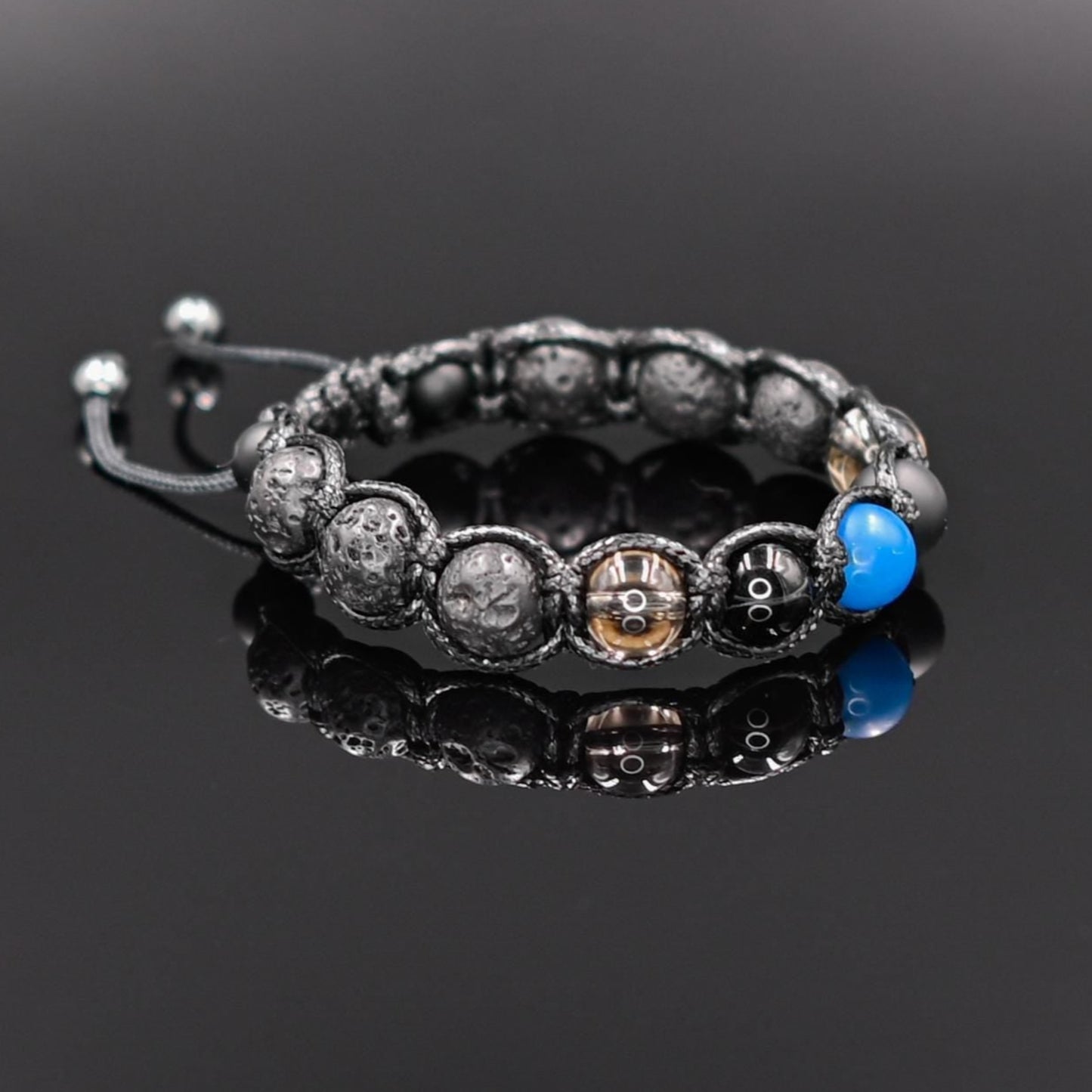 Men's Lava Stone Bracelet Crystal Bracelet Beaded Bracelet Gemstone Bracelet Agate Bracelet Macrame Bracelet Gift for Men Stone Bracelet- Shamballa Bracelet - Mantra Bracelet - Birthstone Bracelet - Gemstone Bracelet Men - Chakra Bracelet - Macrame Bracelet - Healing Bracelet - Gift for Father-Valinde