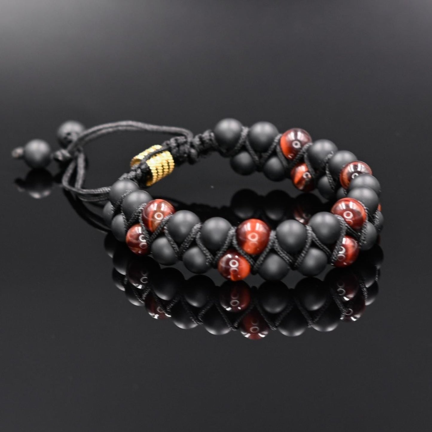 Men's Red Tiger's eye Bracelet Double Stone Bracelet Gemstone Bracelet Beaded Bracelet Onyx Bracelet Gift For Men Macrame Bracelet - Shamballa Bracelet - Mantra Bracelet - Yoga Bracelet - Birthstone Bracelet - Gemstone Bracelet Men - Chakra Bracelet - Macrame Bracelet - Healing Bracelet - Gift for Father - Gift For Men - Valinde
