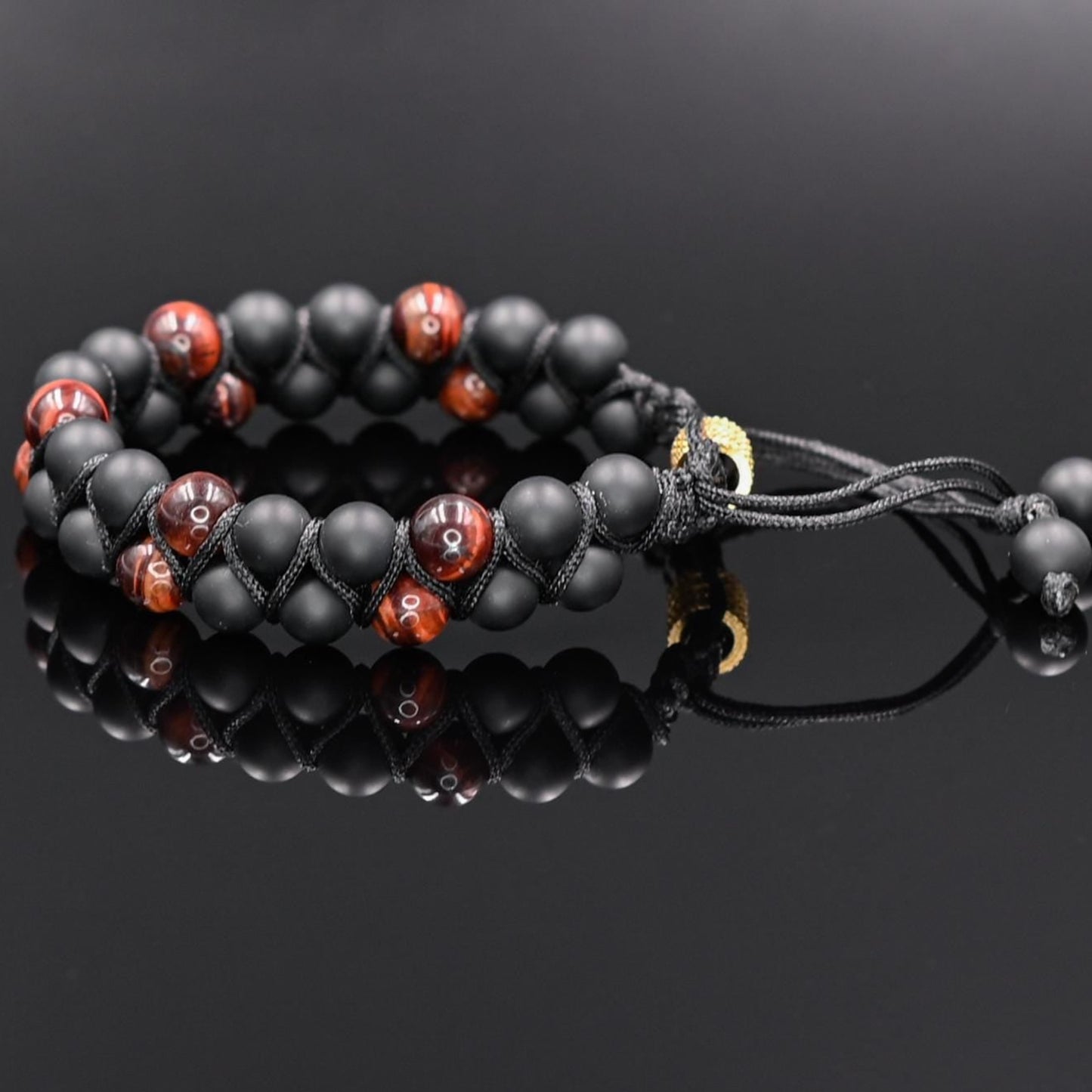 Men's Red Tiger's eye Bracelet Double Stone Bracelet Gemstone Bracelet Beaded Bracelet Onyx Bracelet Gift For Men Macrame Bracelet - Shamballa Bracelet - Mantra Bracelet - Yoga Bracelet - Birthstone Bracelet - Gemstone Bracelet Men - Chakra Bracelet - Macrame Bracelet - Healing Bracelet - Gift for Father - Gift For Men - Valinde