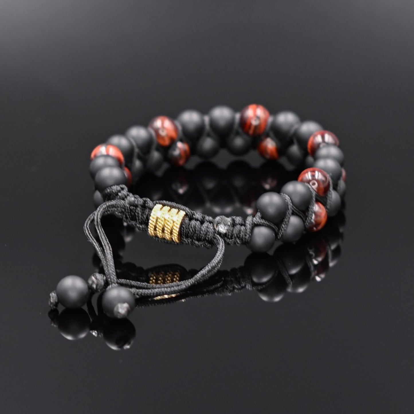 Men's Red Tiger's eye Bracelet Double Stone Bracelet Gemstone Bracelet Beaded Bracelet Onyx Bracelet Gift For Men Macrame Bracelet - Shamballa Bracelet - Mantra Bracelet - Yoga Bracelet - Birthstone Bracelet - Gemstone Bracelet Men - Chakra Bracelet - Macrame Bracelet - Healing Bracelet - Gift for Father - Gift For Men - Valinde