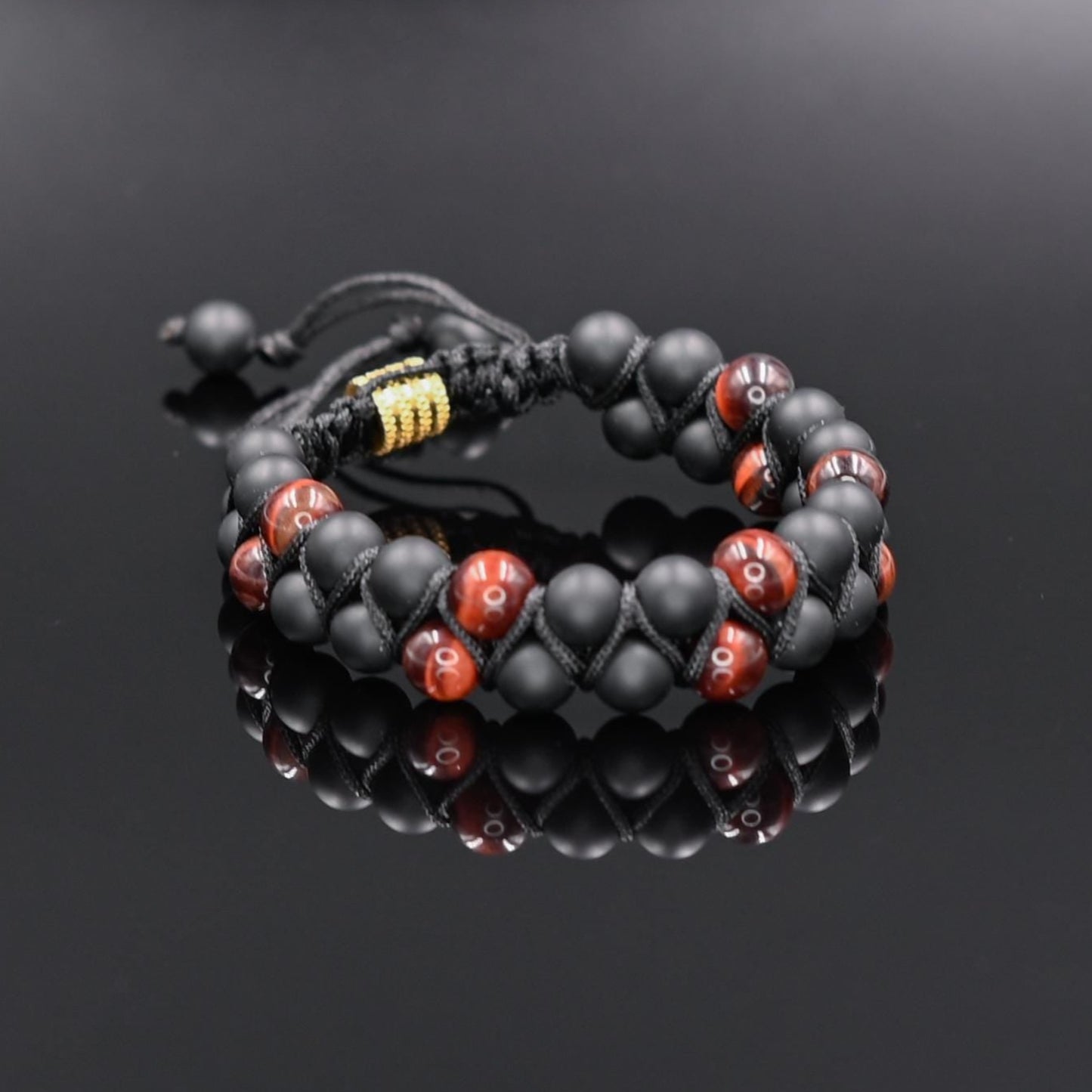 Men's Red Tiger's eye Bracelet Double Stone Bracelet Gemstone Bracelet Beaded Bracelet Onyx Bracelet Gift For Men Macrame Bracelet - Shamballa Bracelet - Mantra Bracelet - Yoga Bracelet - Birthstone Bracelet - Gemstone Bracelet Men - Chakra Bracelet - Macrame Bracelet - Healing Bracelet - Gift for Father - Gift For Men - Valinde