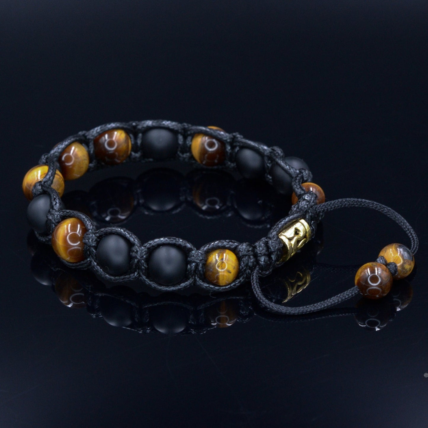 Men's Gemstone Bracelet Tiger's Eye Bracelet Beaded Bracelet Tiger Eye Bracelet Onyx Bracelet Macrame Bracelet Men's Gift Herren Armband - Shamballa Bracelet - Birthstone Bracelet - Gemstone Bracelet Men - Chakra Bracelet