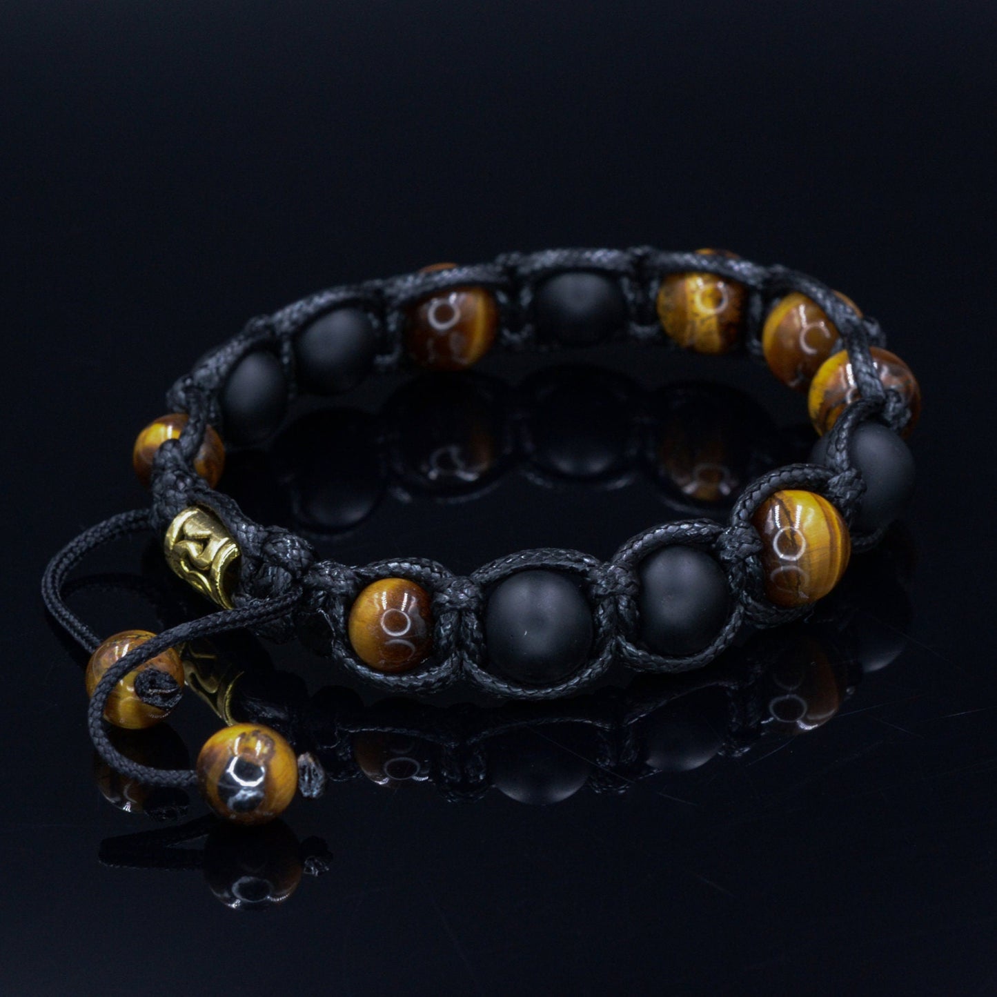 Men's Gemstone Bracelet Tiger's Eye Bracelet Beaded Bracelet Tiger Eye Bracelet Onyx Bracelet Macrame Bracelet Men's Gift Herren Armband - Shamballa Bracelet - Birthstone Bracelet - Gemstone Bracelet Men - Chakra Bracelet