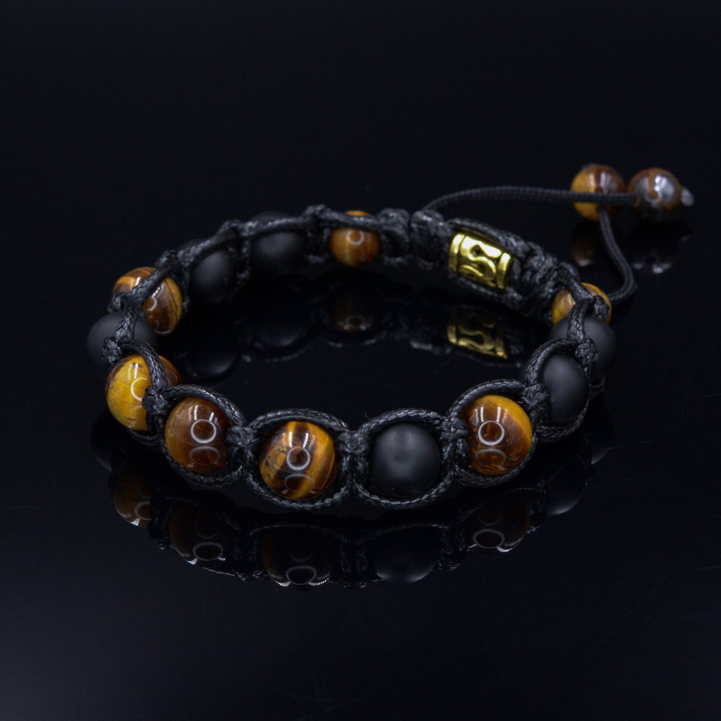 Men's Gemstone Bracelet Tiger's Eye Bracelet Beaded Bracelet Tiger Eye Bracelet Onyx Bracelet Macrame Bracelet Men's Gift Herren Armband - Shamballa Bracelet - Birthstone Bracelet - Gemstone Bracelet Men - Chakra Bracelet