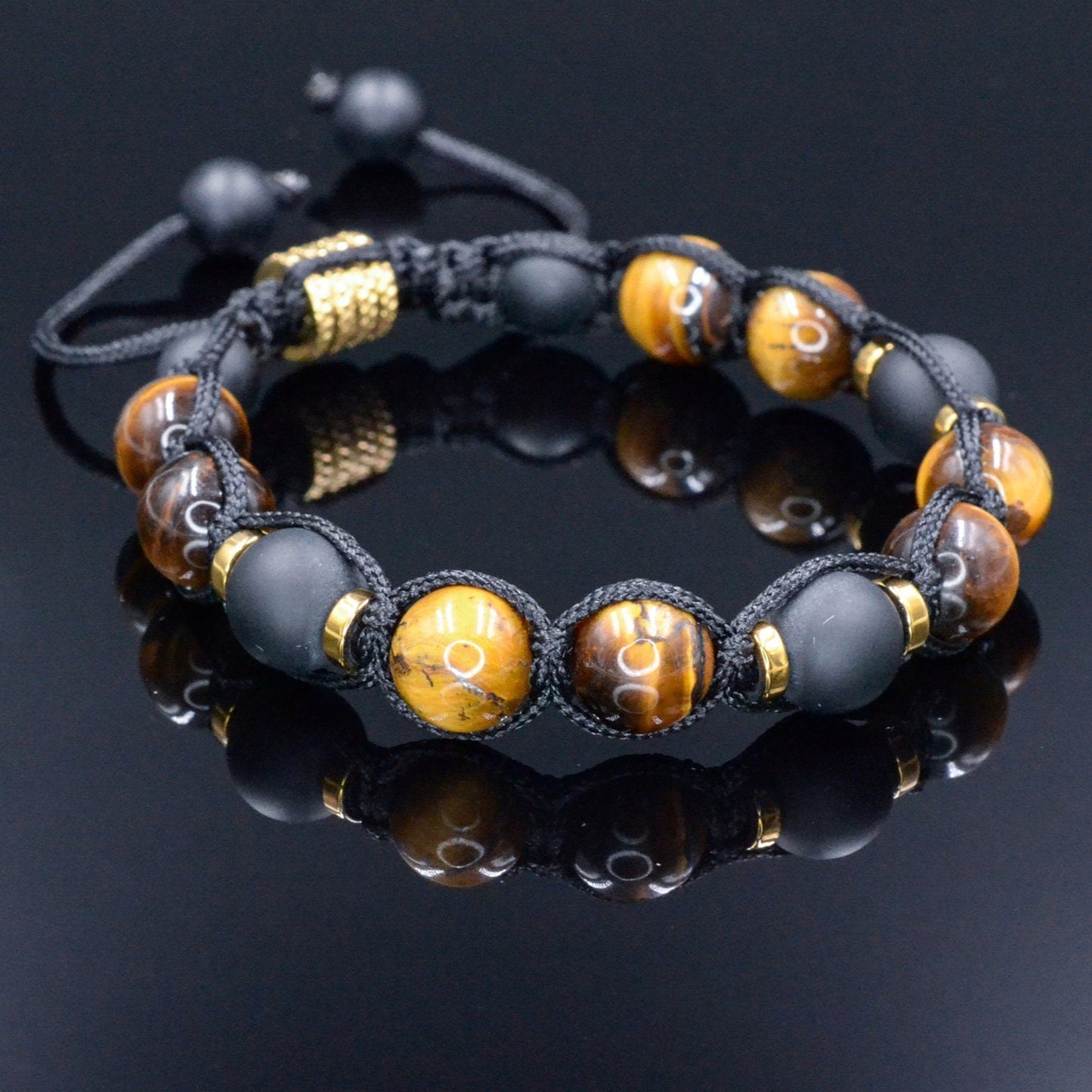 Herren Tigerauge Armband Perlenarmband Tigerauge Armband Makramee Armband Onyx Armband Edelstein Armband Geschenk für Männer Stein Armband - Shamballa Bracelet - Mantra Bracelet - Birthstone Bracelet - Gemstone Bracelet Men - Chakra Bracelet - Macrame Bracelet - Healing Bracelet - Valinde