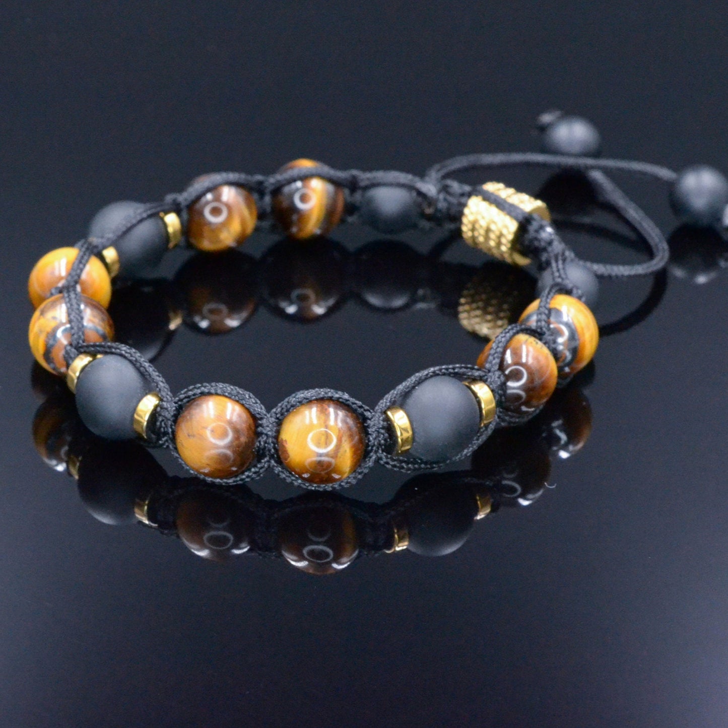 Herren Tigerauge Armband Perlenarmband Tigerauge Armband Makramee Armband Onyx Armband Edelstein Armband Geschenk für Männer Stein Armband - Shamballa Bracelet - Mantra Bracelet - Birthstone Bracelet - Gemstone Bracelet Men - Chakra Bracelet - Macrame Bracelet - Healing Bracelet - Valinde