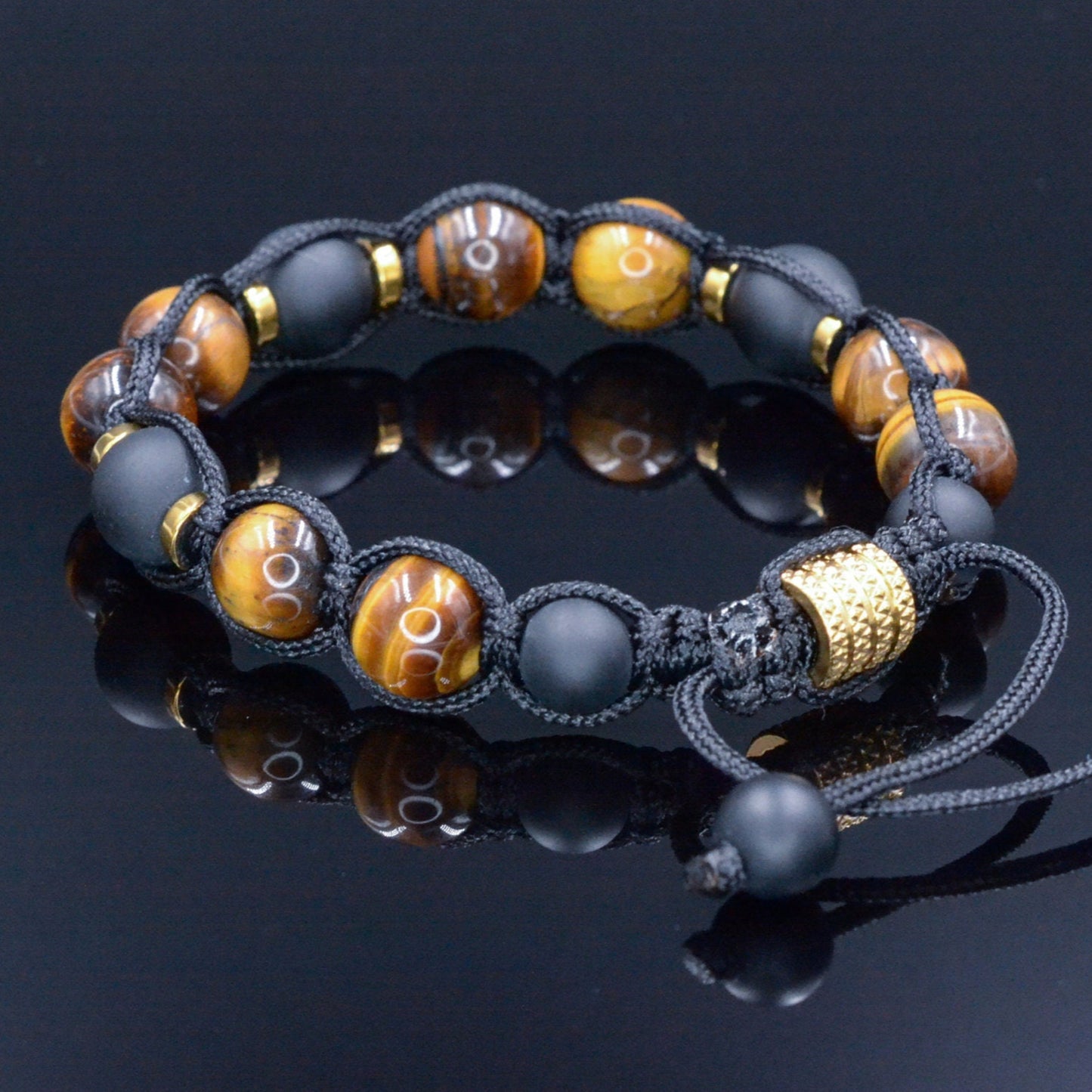 Herren Tigerauge Armband Perlenarmband Tigerauge Armband Makramee Armband Onyx Armband Edelstein Armband Geschenk für Männer Stein Armband - Shamballa Bracelet - Mantra Bracelet - Birthstone Bracelet - Gemstone Bracelet Men - Chakra Bracelet - Macrame Bracelet - Healing Bracelet - Valinde