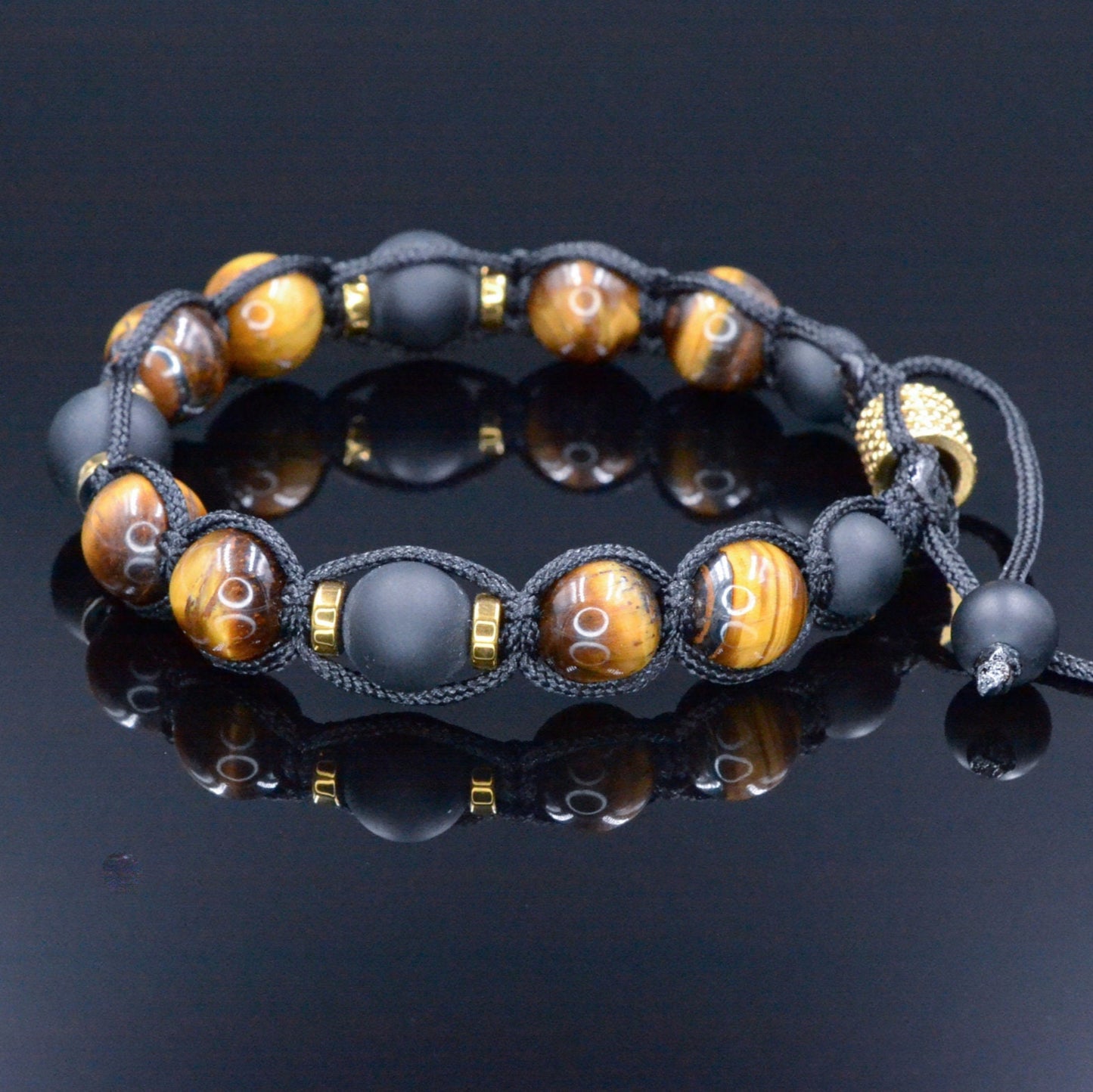 Herren Tigerauge Armband Perlenarmband Tigerauge Armband Makramee Armband Onyx Armband Edelstein Armband Geschenk für Männer Stein Armband - Shamballa Bracelet - Mantra Bracelet - Birthstone Bracelet - Gemstone Bracelet Men - Chakra Bracelet - Macrame Bracelet - Healing Bracelet - Valinde