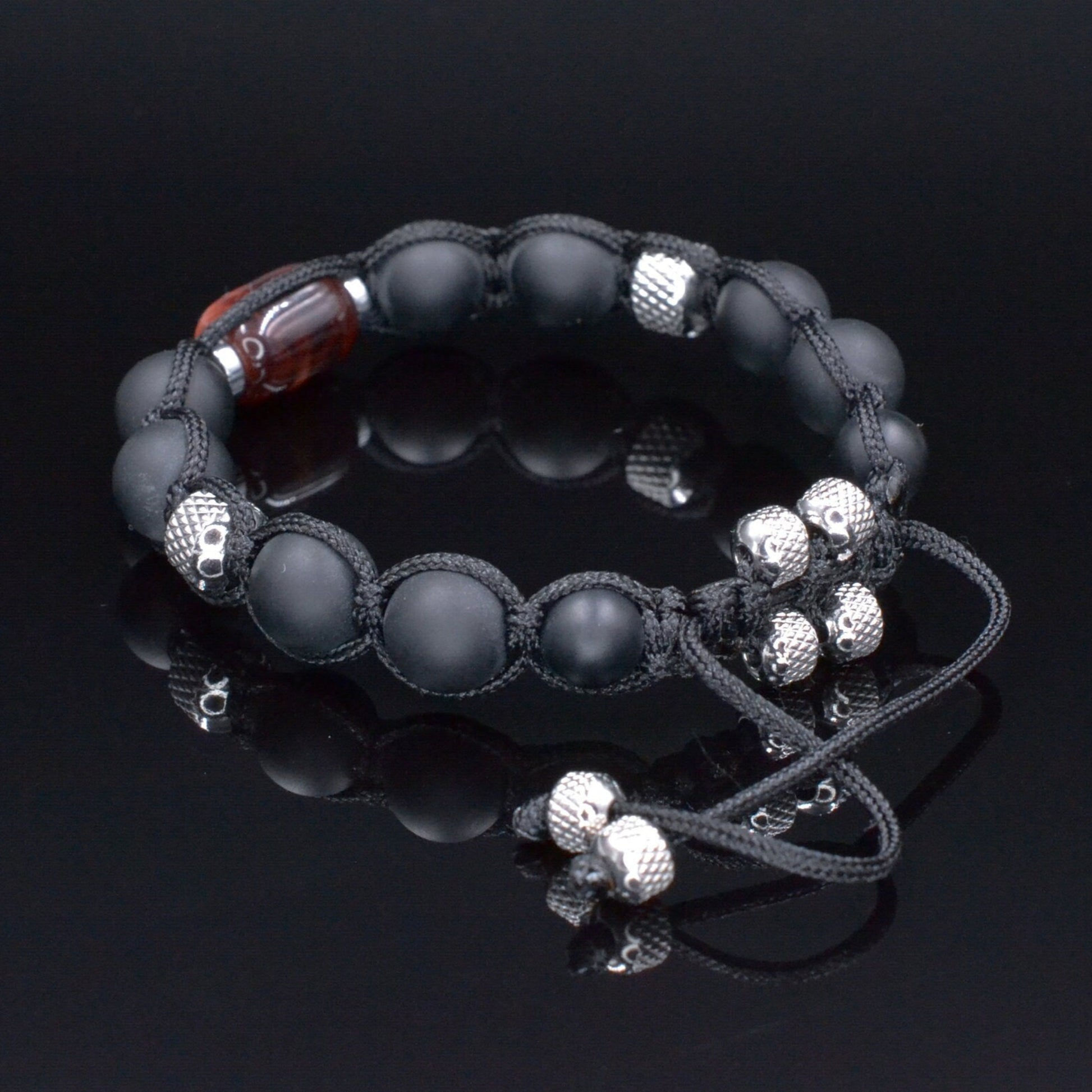 Tiger's Eye Bracelet Men - Men's Black Onyx Adjustable Bracelet - Gift for Men - Tiger Eye Hematite Crystal Braided Bracelet - Gift for Him  Red Tiger's Eye Bracelet for Men - Men's Black Onyx Bracelet - Stainless Steel Beaded Macrame Bracelet - Adjustable Bracelet - Gift for Men - Shamballa Bracelet - Birthstone Bracelet - Gemstone Bracelet Men - Chakra Bracelet - Macrame Bracelet - Healing Bracelet - Valinde
