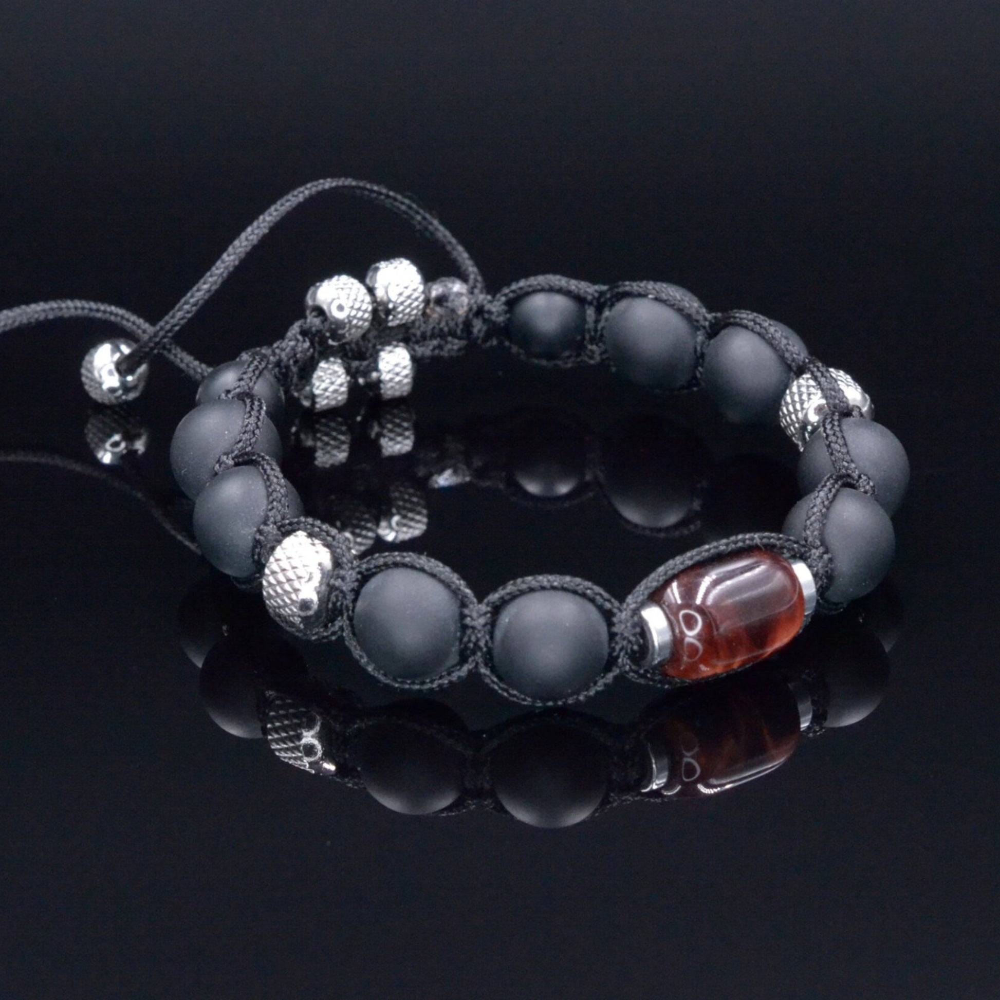 Tiger's Eye Bracelet Men - Men's Black Onyx Adjustable Bracelet - Gift for Men - Tiger Eye Hematite Crystal Braided Bracelet - Gift for Him  Red Tiger's Eye Bracelet for Men - Men's Black Onyx Bracelet - Stainless Steel Beaded Macrame Bracelet - Adjustable Bracelet - Gift for Men - Shamballa Bracelet - Birthstone Bracelet - Gemstone Bracelet Men - Chakra Bracelet - Macrame Bracelet - Healing Bracelet - Valinde