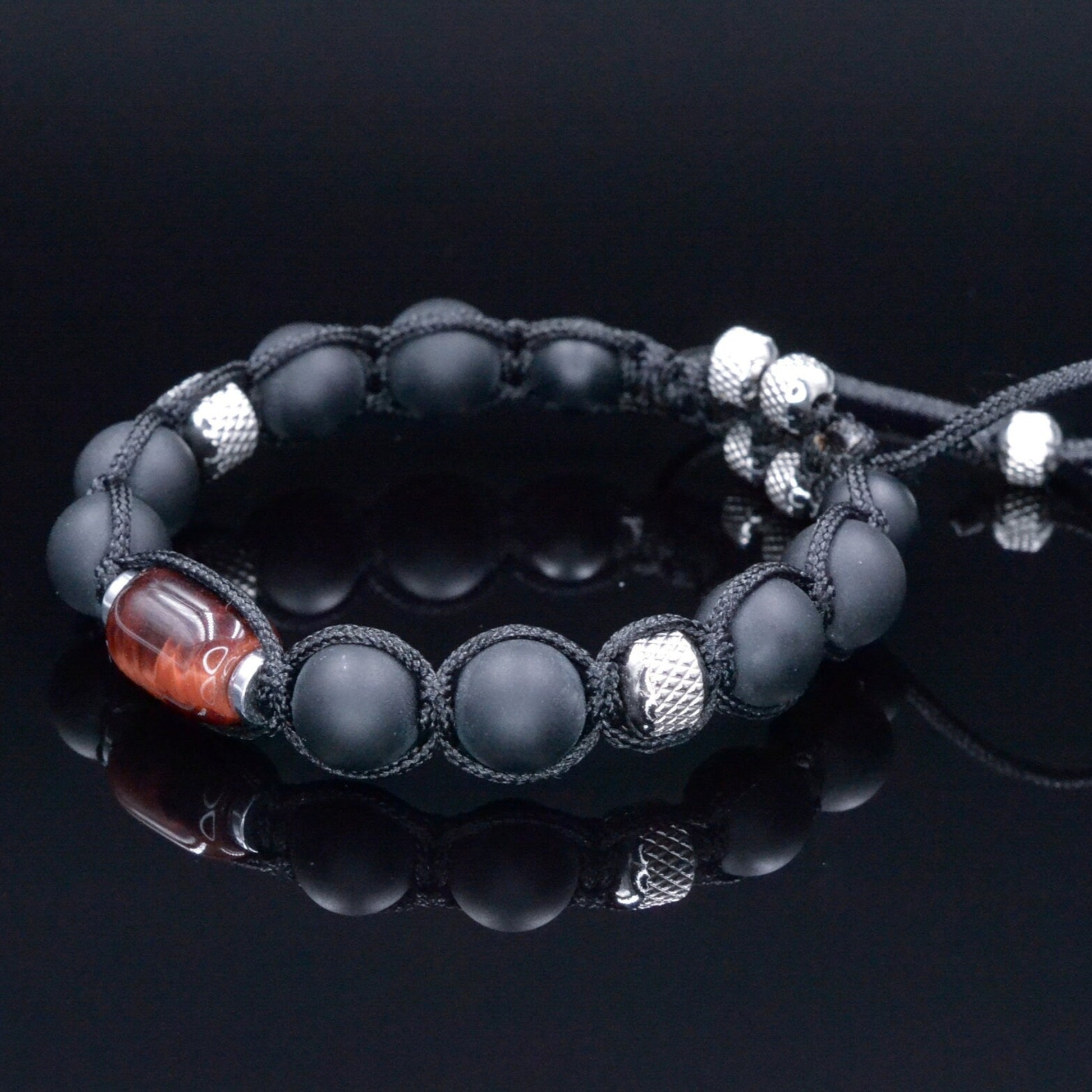 Tiger's Eye Bracelet Men - Men's Black Onyx Adjustable Bracelet - Gift for Men - Tiger Eye Hematite Crystal Braided Bracelet - Gift for Him  Red Tiger's Eye Bracelet for Men - Men's Black Onyx Bracelet - Stainless Steel Beaded Macrame Bracelet - Adjustable Bracelet - Gift for Men - Shamballa Bracelet - Birthstone Bracelet - Gemstone Bracelet Men - Chakra Bracelet - Macrame Bracelet - Healing Bracelet - Valinde