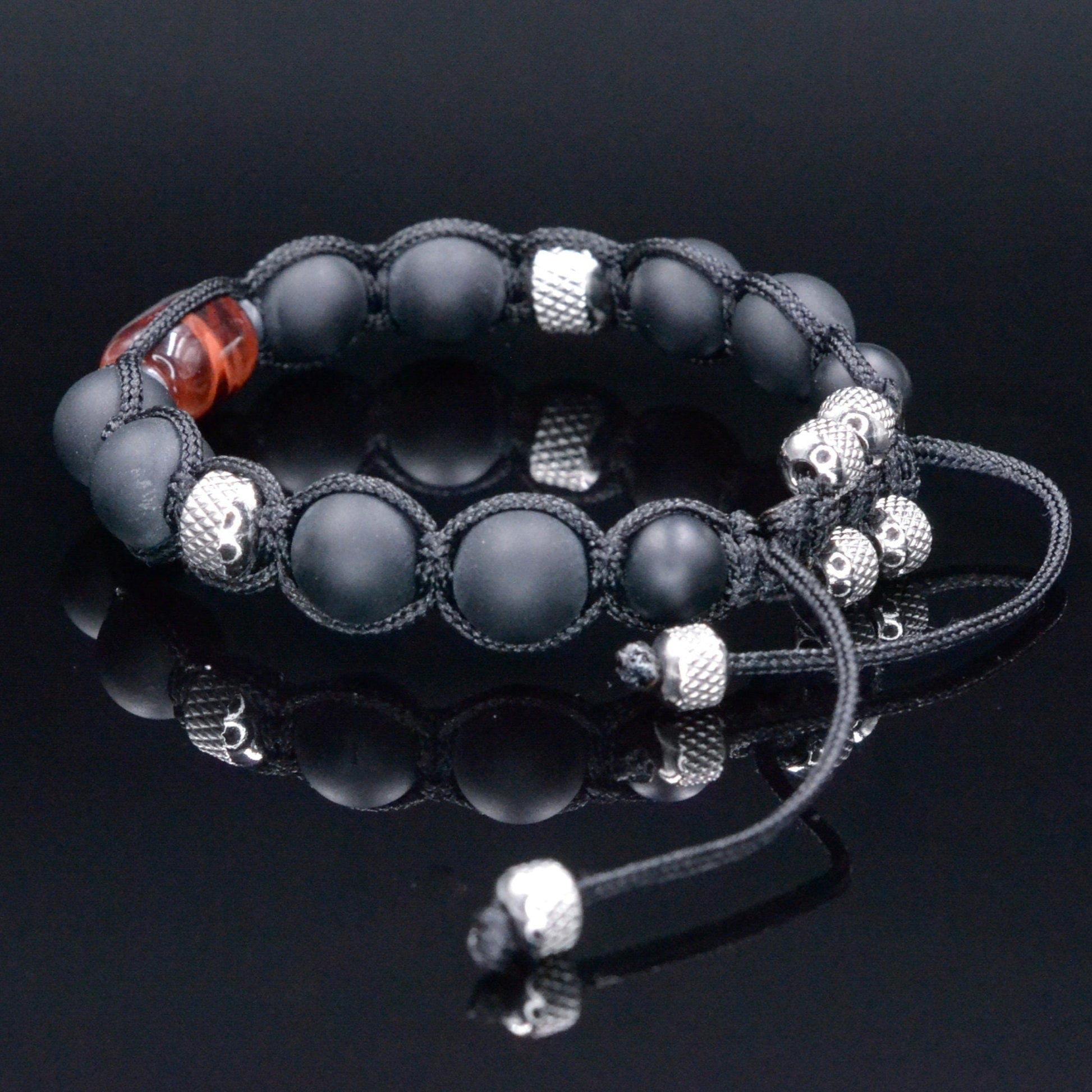 Tiger's Eye Bracelet Men - Men's Black Onyx Adjustable Bracelet - Gift for Men - Tiger Eye Hematite Crystal Braided Bracelet - Gift for Him  Red Tiger's Eye Bracelet for Men - Men's Black Onyx Bracelet - Stainless Steel Beaded Macrame Bracelet - Adjustable Bracelet - Gift for Men - Shamballa Bracelet - Birthstone Bracelet - Gemstone Bracelet Men - Chakra Bracelet - Macrame Bracelet - Healing Bracelet - Valinde