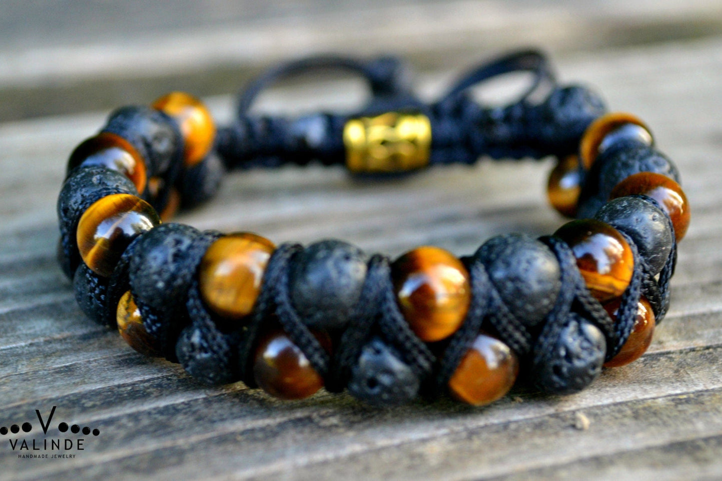 Lava Stone Double Bracelet Men's Crystal Bracelet Tiger Eye Bead Bracelet Gemstone Bracelet Adjustable Bracelet Macramé Bead Bracelet - Shamballa Bracelet - Birthstone Bracelet - Gemstone Bracelet Men - Chakra Bracelet - Macrame Bracelet - Healing Bracelet - Valinde