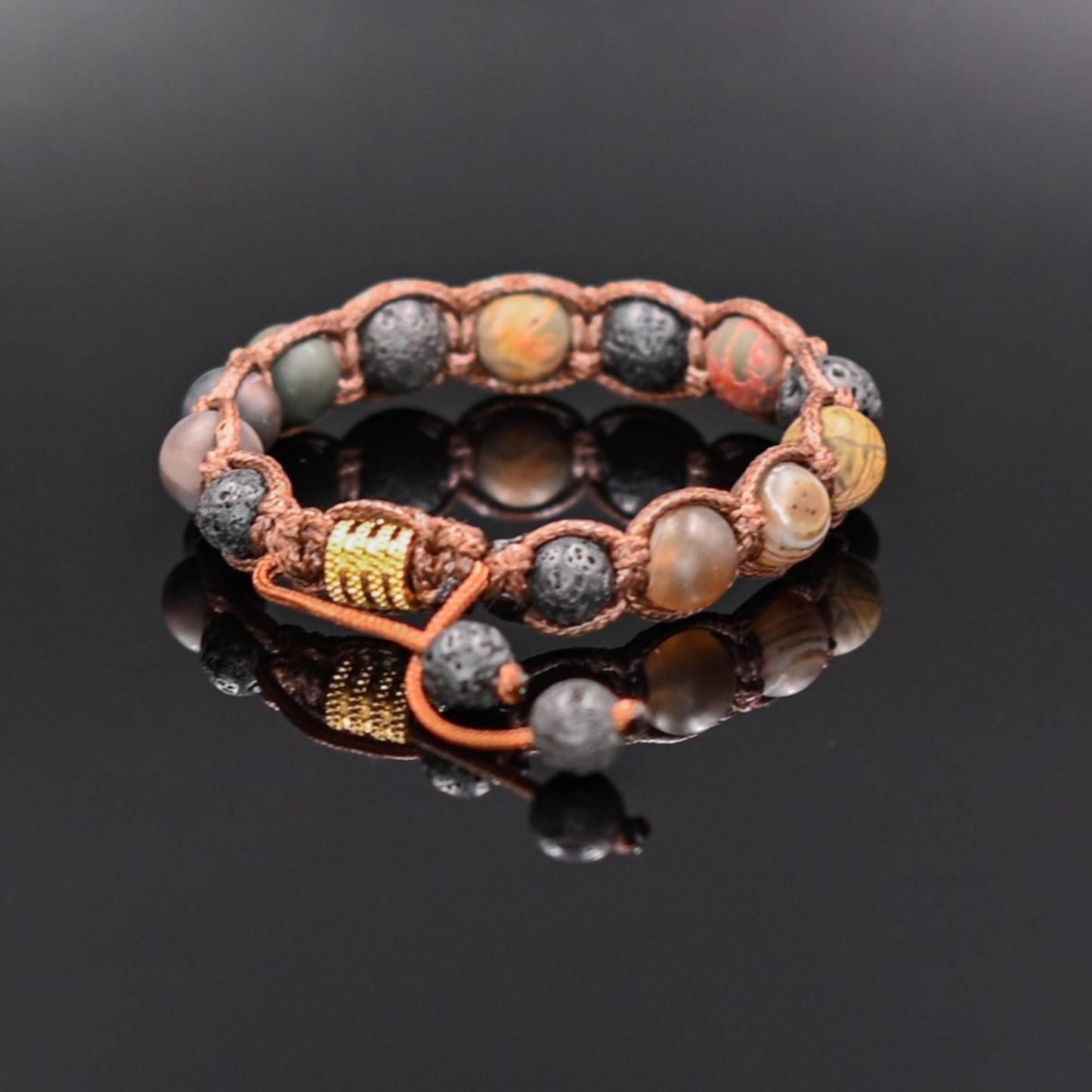 Men's Picasso Jasper Bracelet Gemstone Bracelet Lava Stone Bracelet Beaded Bracelet Matte Agate Bracelet Macrame Bracelet Gift For Men - Shamballa Bracelet - Mantra Bracelet - Yoga Bracelet - Birthstone Bracelet - Gemstone Bracelet Men - Chakra Bracelet - Macrame Bracelet - Healing Bracelet - Gift for Father - Valinde