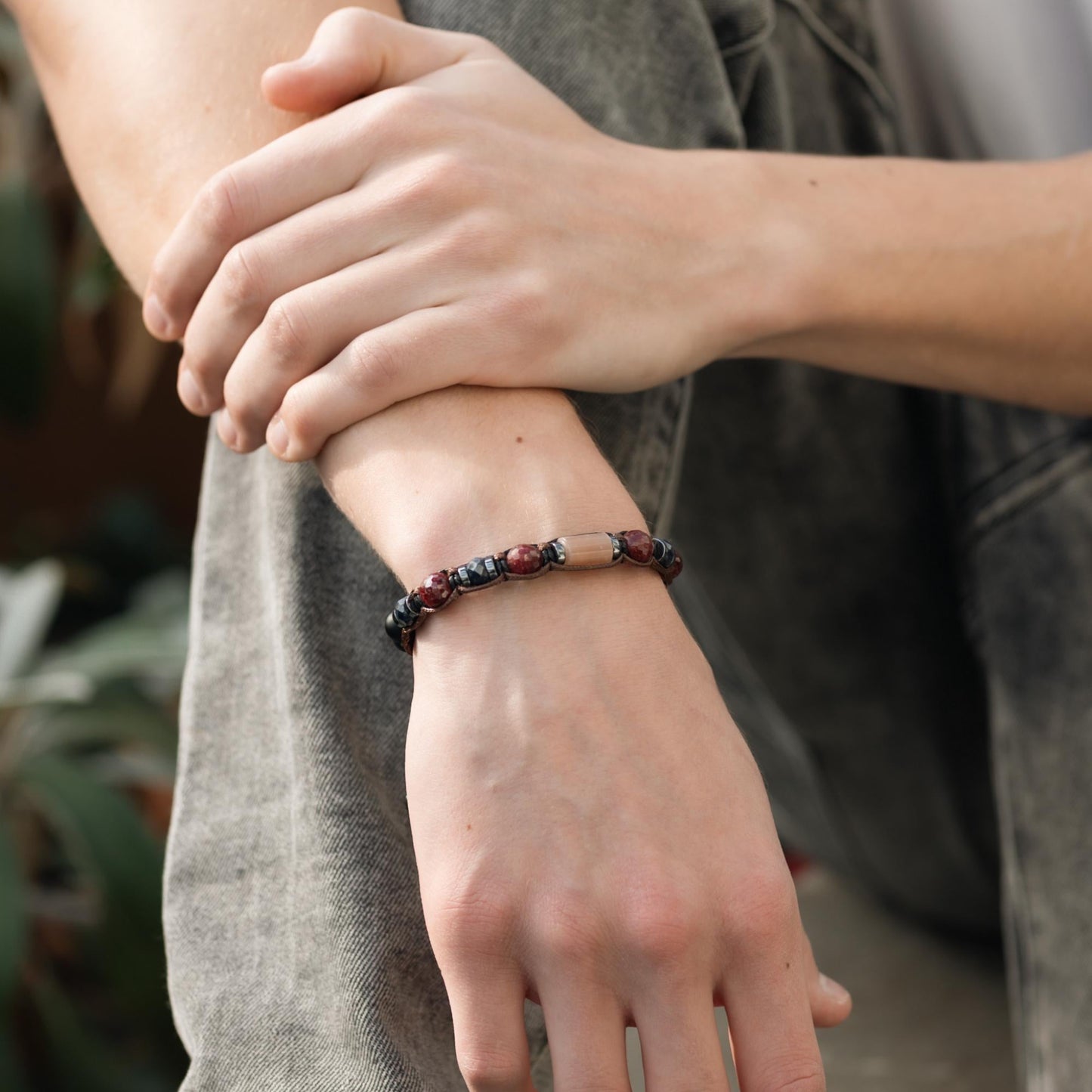 Ruby Sapphire Gemstone Adjustable Bracelet, Men's Energy Bracelet, Black Onyx Sunstone Bead Bracelet, Gift for Men, Braided Bracelet - Shamballa Bracelet - Mantra Bracelet - Birthstone Bracelet - Gemstone Bracelet Men - Chakra Bracelet - Macrame Bracelet - Healing Bracelet - Valinde