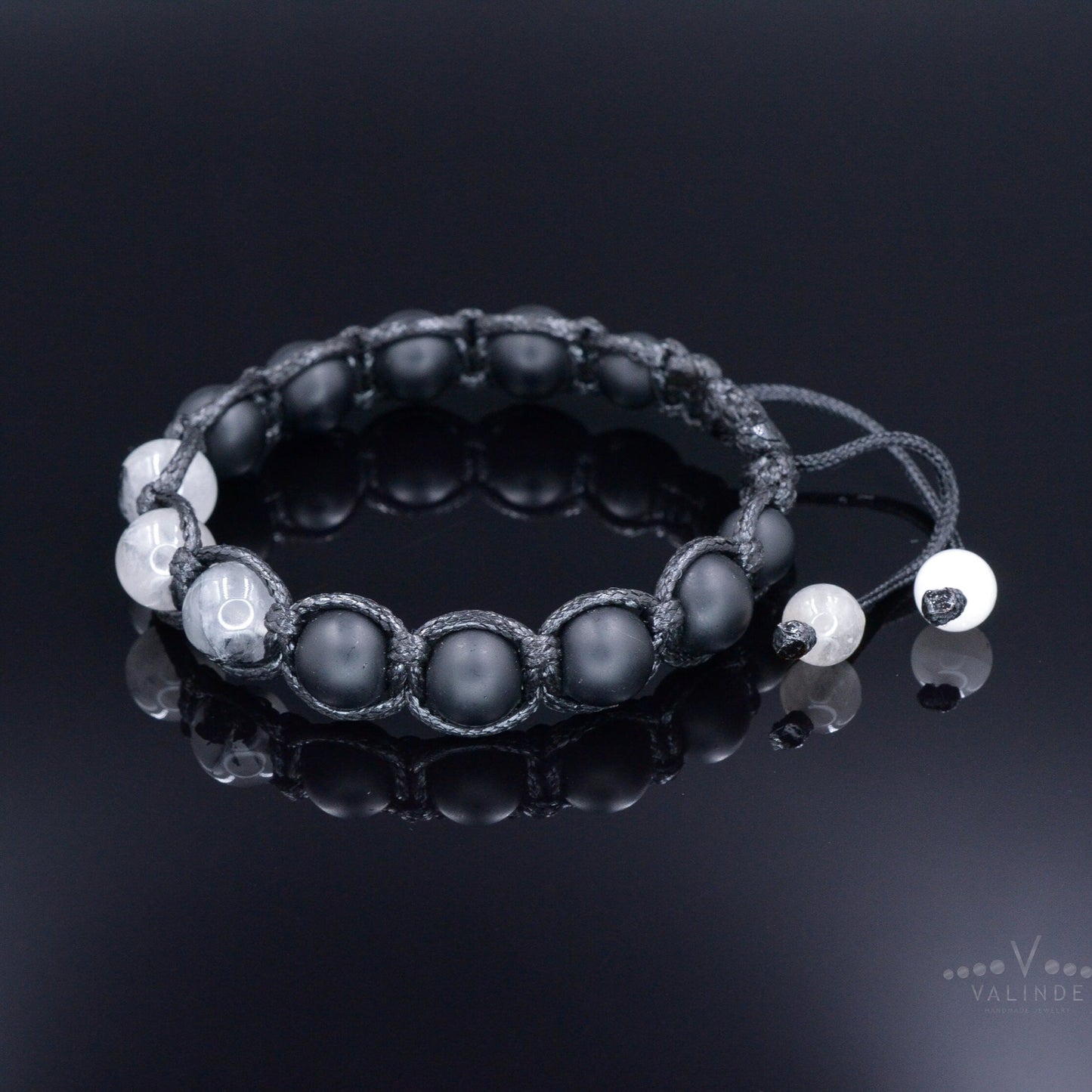 Rutilated Quartz Bracelet Men - Adjustable Macrame Bracelet - Men's Black Onyx Braided Bracelet - Gift for Men - Crystal Beaded Bracelet - Shamballa Bracelet - Birthstone Bracelet - Gemstone Bracelet Men - Chakra Bracelet - Macrame Bracelet - Healing Bracelet - Valinde - Shamballa Bracelet - Birthstone Bracelet - Gemstone Bracelet Men - Chakra Bracelet - Macrame Bracelet - Healing Bracelet - Valinde