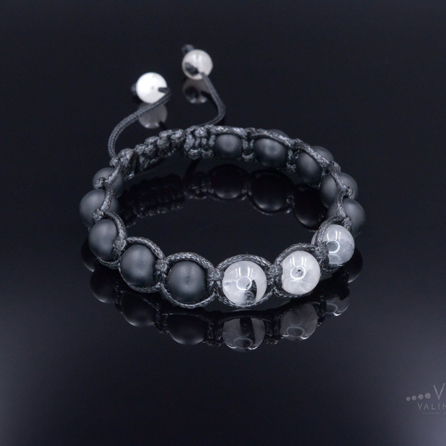 Rutilated Quartz Bracelet Men - Adjustable Macrame Bracelet - Men's Black Onyx Braided Bracelet - Gift for Men - Crystal Beaded Bracelet - Shamballa Bracelet - Birthstone Bracelet - Gemstone Bracelet Men - Chakra Bracelet - Macrame Bracelet - Healing Bracelet - Valinde - Shamballa Bracelet - Birthstone Bracelet - Gemstone Bracelet Men - Chakra Bracelet - Macrame Bracelet - Healing Bracelet - Valinde