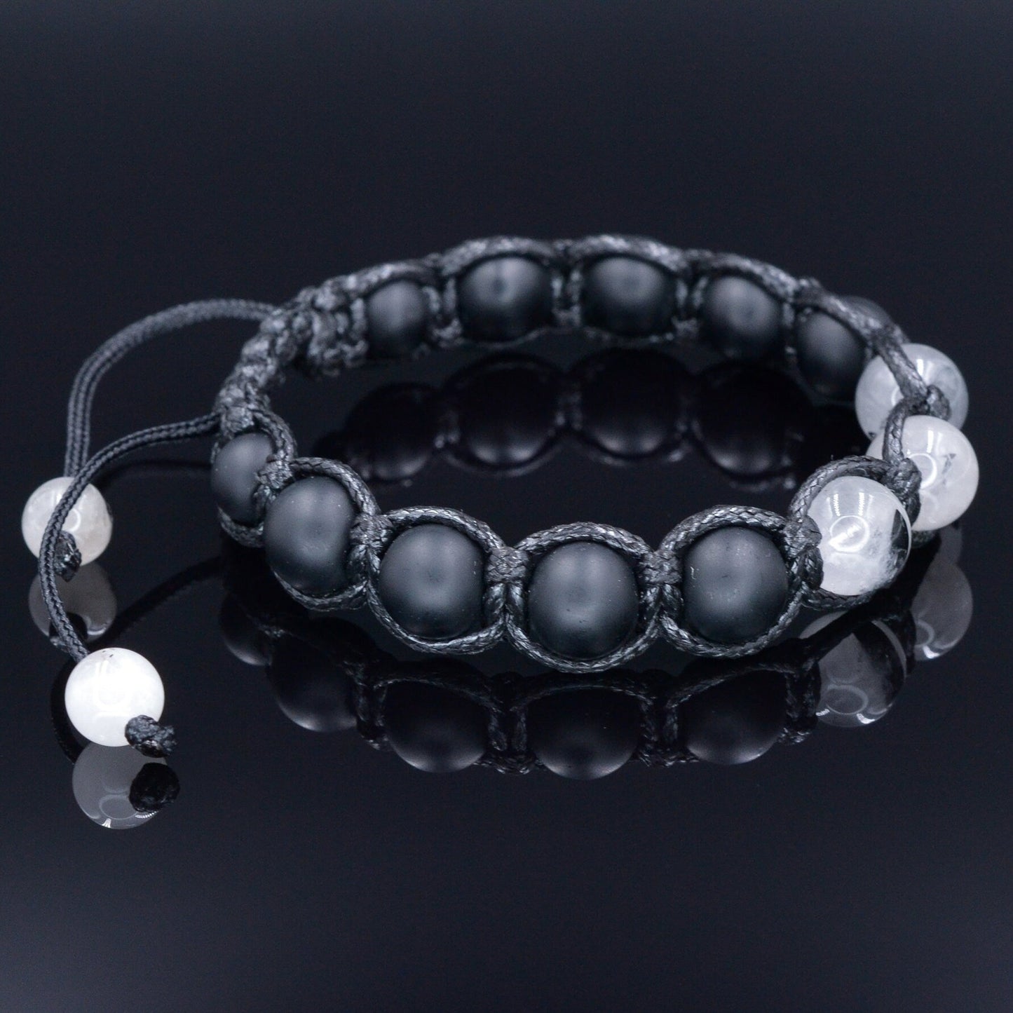 Rutilated Quartz Bracelet Men - Adjustable Macrame Bracelet - Men's Black Onyx Braided Bracelet - Gift for Men - Crystal Beaded Bracelet - Shamballa Bracelet - Birthstone Bracelet - Gemstone Bracelet Men - Chakra Bracelet - Macrame Bracelet - Healing Bracelet - Valinde - Shamballa Bracelet - Birthstone Bracelet - Gemstone Bracelet Men - Chakra Bracelet - Macrame Bracelet - Healing Bracelet - Valinde
