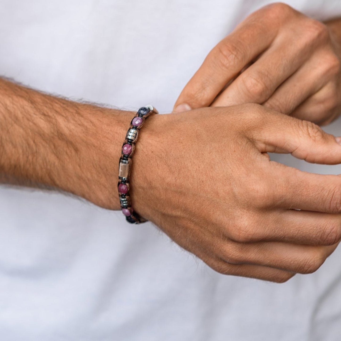Men's Ruby Bracelet Sapphire Bracelet Gift for Men Genuine Ruby Jewelry Adjustable Crystal Bracelet Man Gemstone Bracelet Sunstone Bracelet - Shamballa Bracelet - Mantra Bracelet - Yoga Bracelet - Birthstone Bracelet - Gemstone Bracelet Men - Chakra Bracelet - Macrame Bracelet - Healing Bracelet - Gift for Father - Gift For Men - Valinde