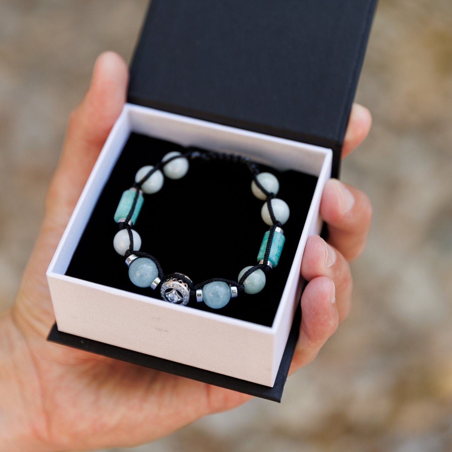 Men's Jade Bracelet, Aquamarine Amazonite Crystal Adjustable Bracelet, Gift for Men, 925 Silver Bead Bracelet, Men Stone Bracelet - Shamballa Bracelet - Birthstone Bracelet - Gemstone Bracelet Men - Chakra Bracelet - Macrame Bracelet - Healing Bracelet - Valinde - Shamballa Bracelet - Birthstone Bracelet - Gemstone Bracelet Men - Chakra Bracelet - Macrame Bracelet - Healing Bracelet - Valinde