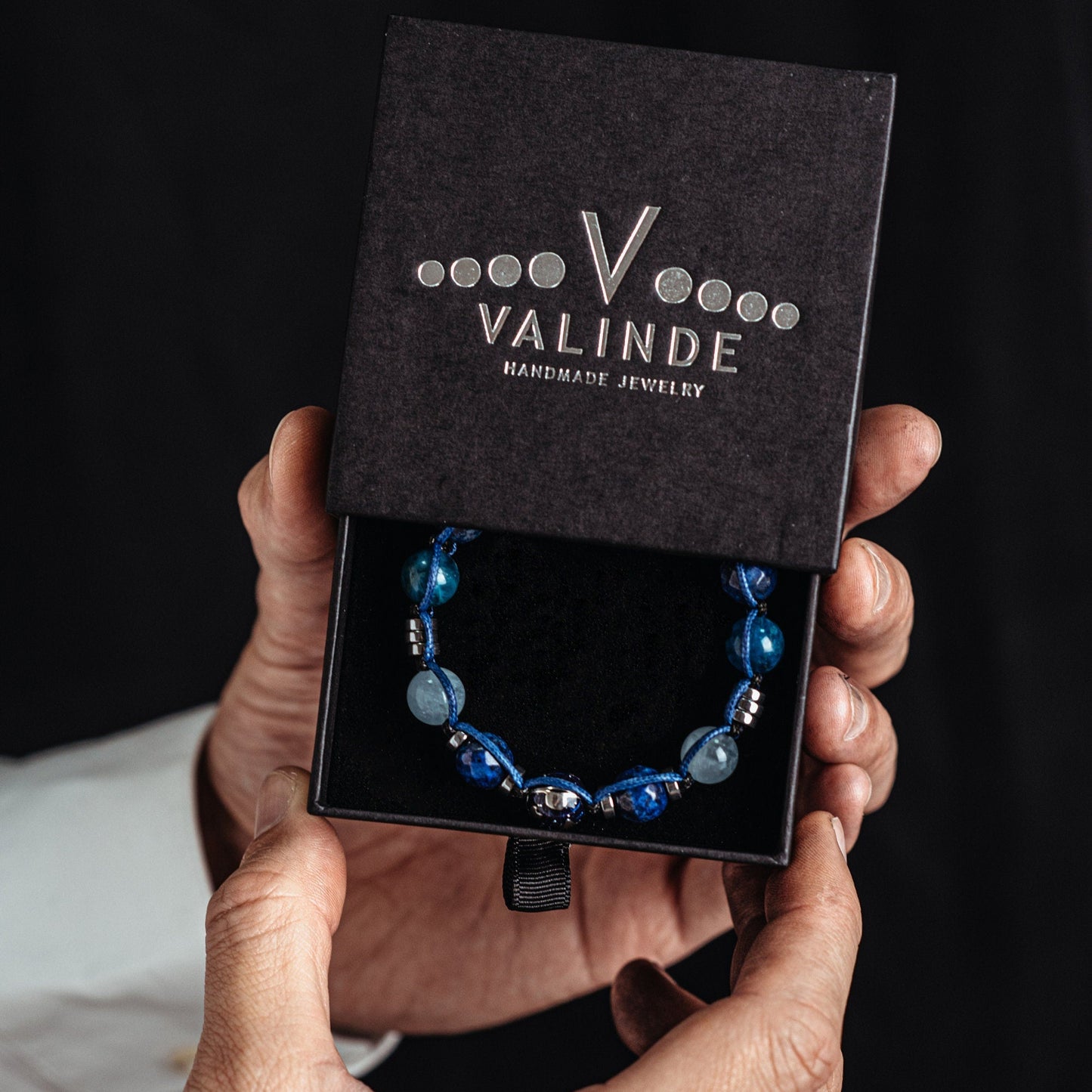 Men's Lapis Lazuli & 925 Silver Bead Bracelet - Gift for Men - Aquamarine Crystal Bracelet - Adjustable Macrame Bracelet - Father's Day Gift - Shamballa Bracelet - Birthstone Bracelet - Gemstone Bracelet Men - Chakra Bracelet - Macrame Bracelet - Healing Bracelet - Valinde - Shamballa Bracelet - Birthstone Bracelet - Gemstone Bracelet Men - Chakra Bracelet - Macrame Bracelet - Healing Bracelet - Valinde