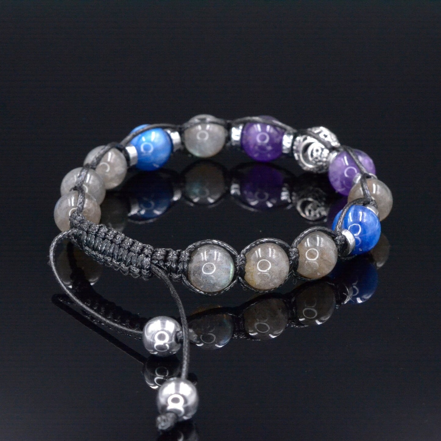 Men's Labradorite Bracelet - Kyanite Amethyst Crystal Bracelet - Gift for Men - 925 Silver Bead Bracelet -Flashy Beaded Adjustable Bracelet - Shamballa Bracelet - Birthstone Bracelet - Gemstone Bracelet Men - Chakra Bracelet - Macrame Bracelet - Healing Bracelet - Valinde - Shamballa Bracelet - Birthstone Bracelet - Gemstone Bracelet Men - Chakra Bracelet - Macrame Bracelet - Healing Bracelet - Valinde