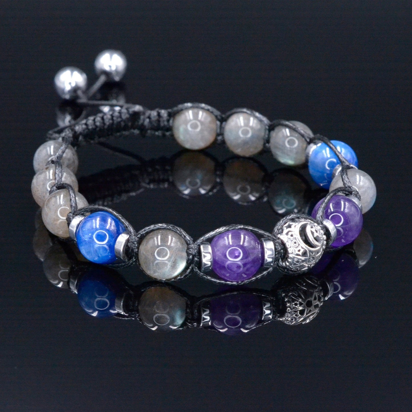 Men's Labradorite Bracelet - Kyanite Amethyst Crystal Bracelet - Gift for Men - 925 Silver Bead Bracelet -Flashy Beaded Adjustable Bracelet - Shamballa Bracelet - Birthstone Bracelet - Gemstone Bracelet Men - Chakra Bracelet - Macrame Bracelet - Healing Bracelet - Valinde - Shamballa Bracelet - Birthstone Bracelet - Gemstone Bracelet Men - Chakra Bracelet - Macrame Bracelet - Healing Bracelet - Valinde