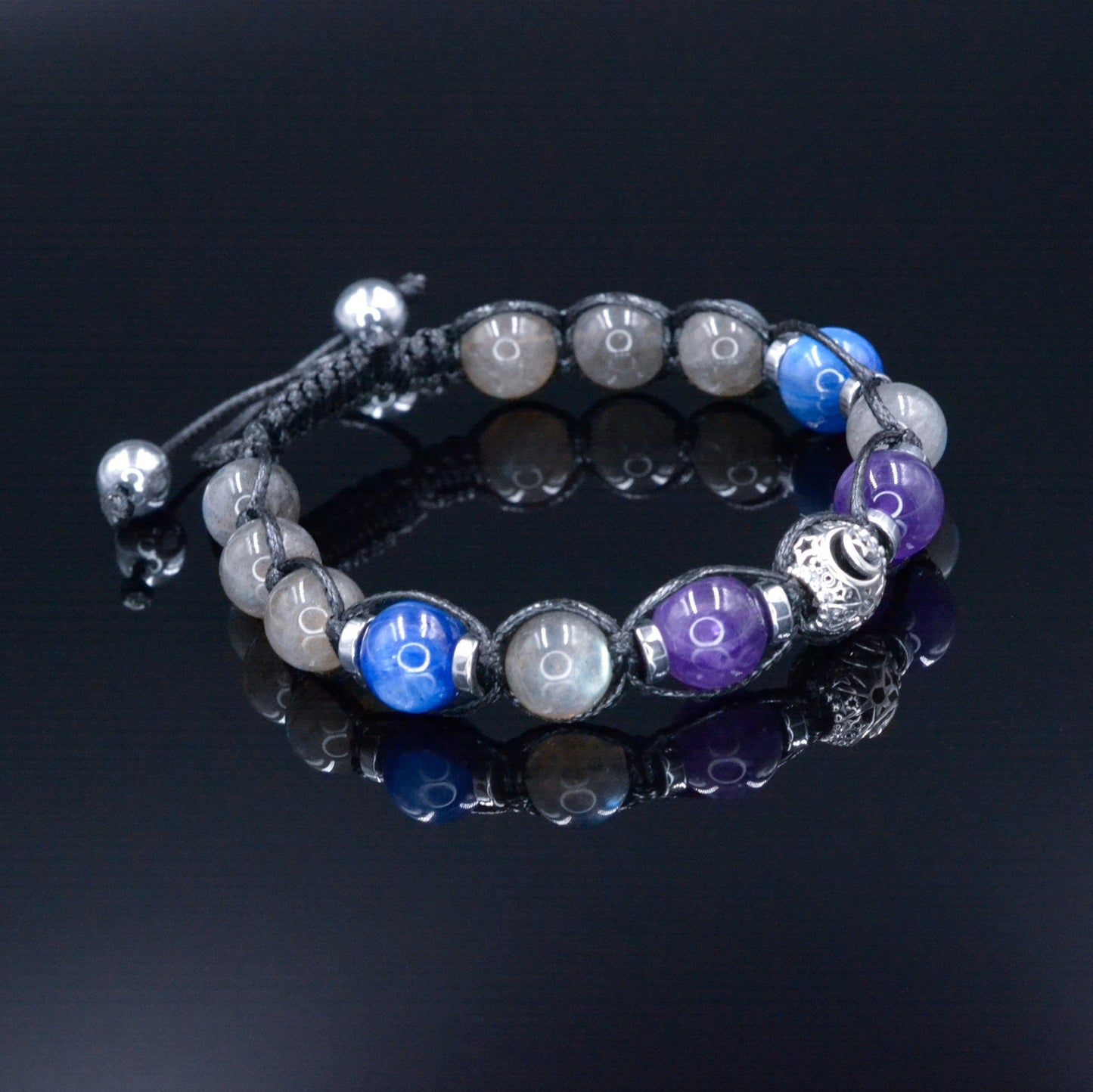 Men's Labradorite Bracelet - Kyanite Amethyst Crystal Bracelet - Gift for Men - 925 Silver Bead Bracelet -Flashy Beaded Adjustable Bracelet - Shamballa Bracelet - Birthstone Bracelet - Gemstone Bracelet Men - Chakra Bracelet - Macrame Bracelet - Healing Bracelet - Valinde - Shamballa Bracelet - Birthstone Bracelet - Gemstone Bracelet Men - Chakra Bracelet - Macrame Bracelet - Healing Bracelet - Valinde