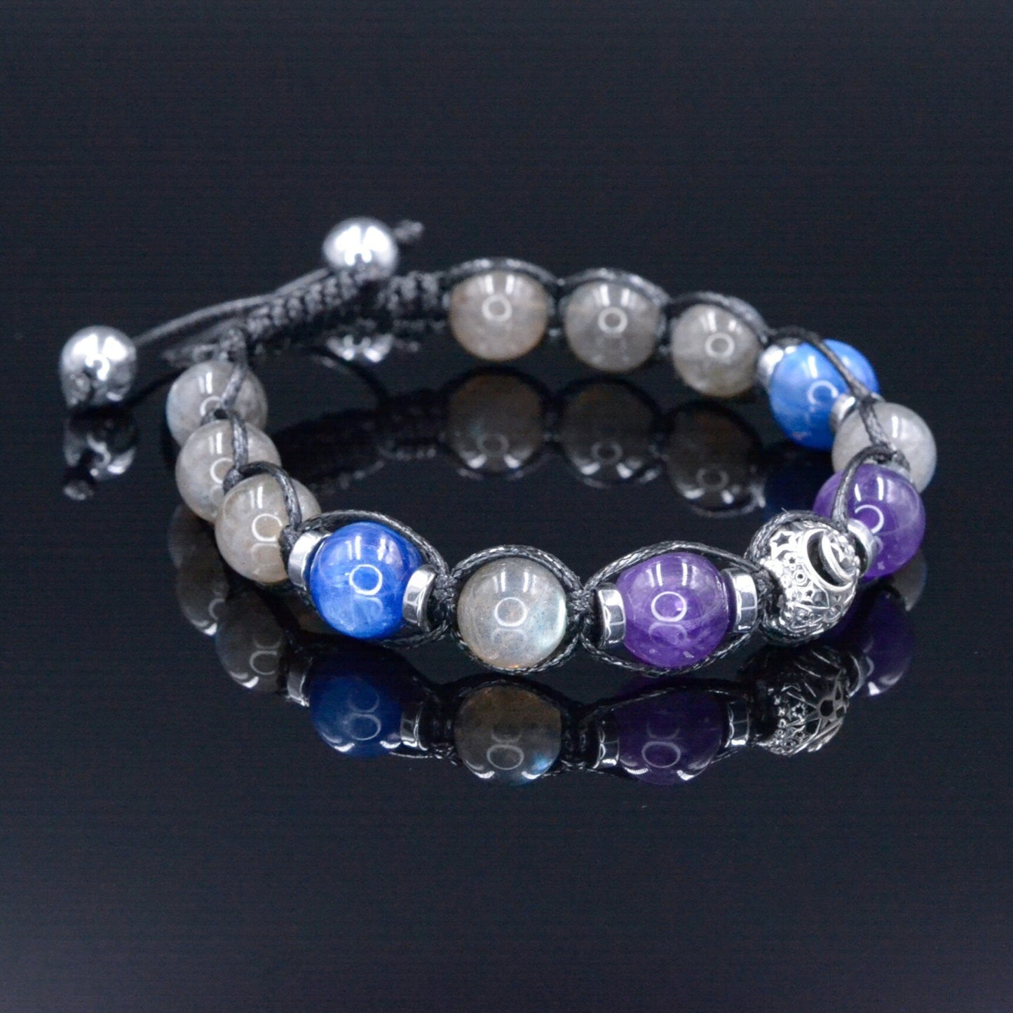 Men's Labradorite Bracelet - Kyanite Amethyst Crystal Bracelet - Gift for Men - 925 Silver Bead Bracelet -Flashy Beaded Adjustable Bracelet - Shamballa Bracelet - Birthstone Bracelet - Gemstone Bracelet Men - Chakra Bracelet - Macrame Bracelet - Healing Bracelet - Valinde - Shamballa Bracelet - Birthstone Bracelet - Gemstone Bracelet Men - Chakra Bracelet - Macrame Bracelet - Healing Bracelet - Valinde